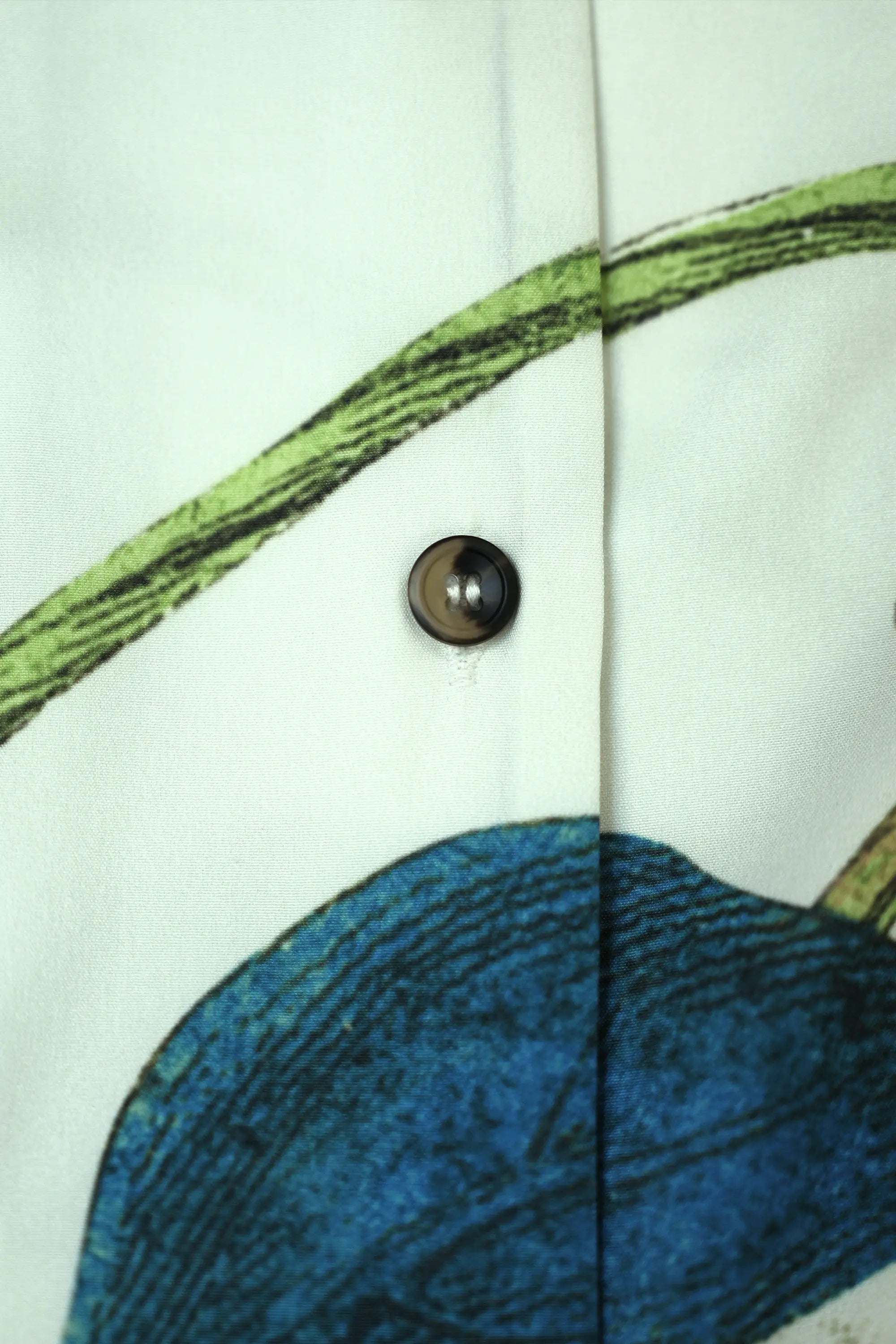 Close-up of front buttons on Arrayed Bindweed Chinese collar dress