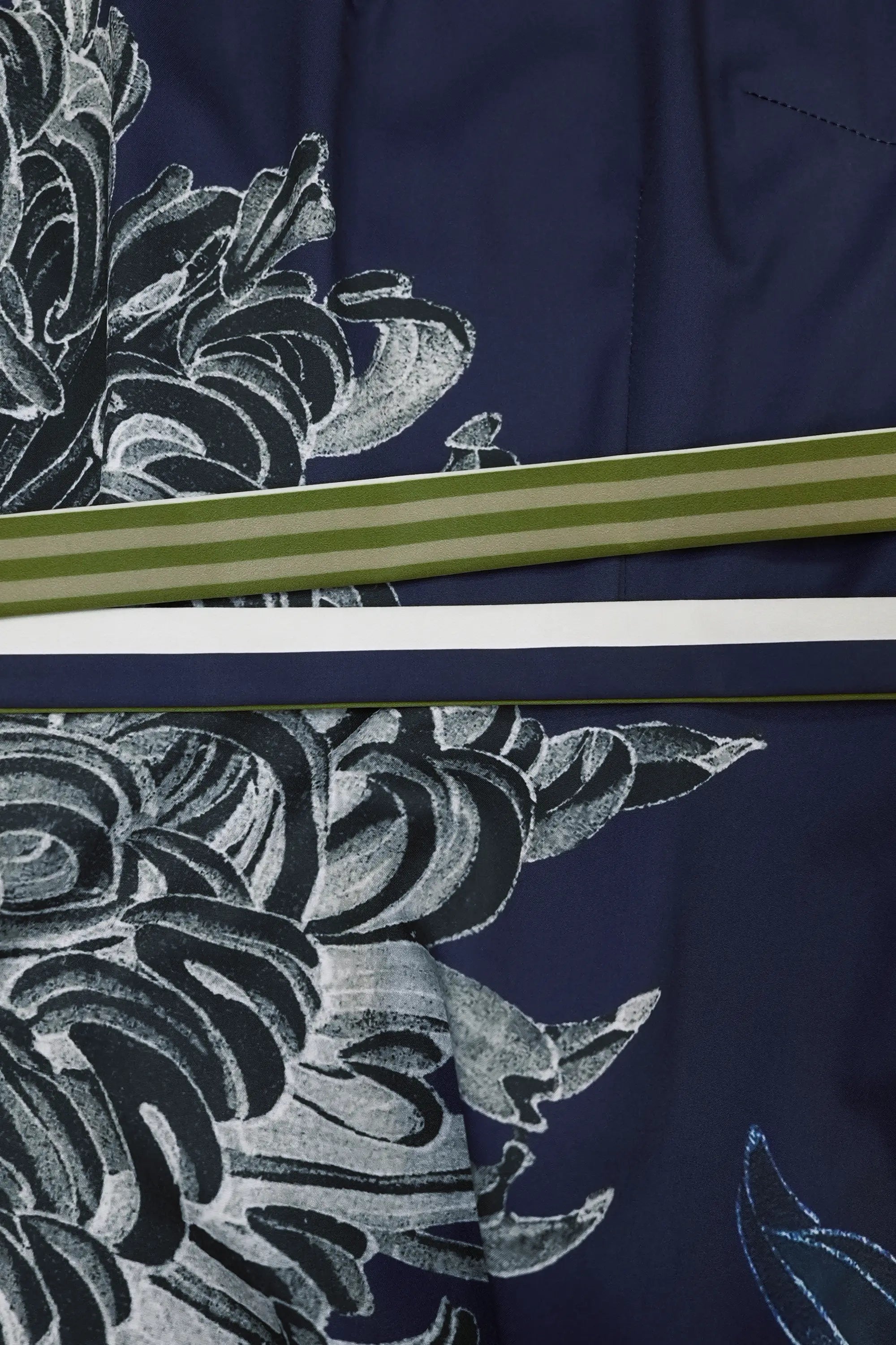 Close-up of detachable sash on Arrayed Chrysanthemum maxi dress