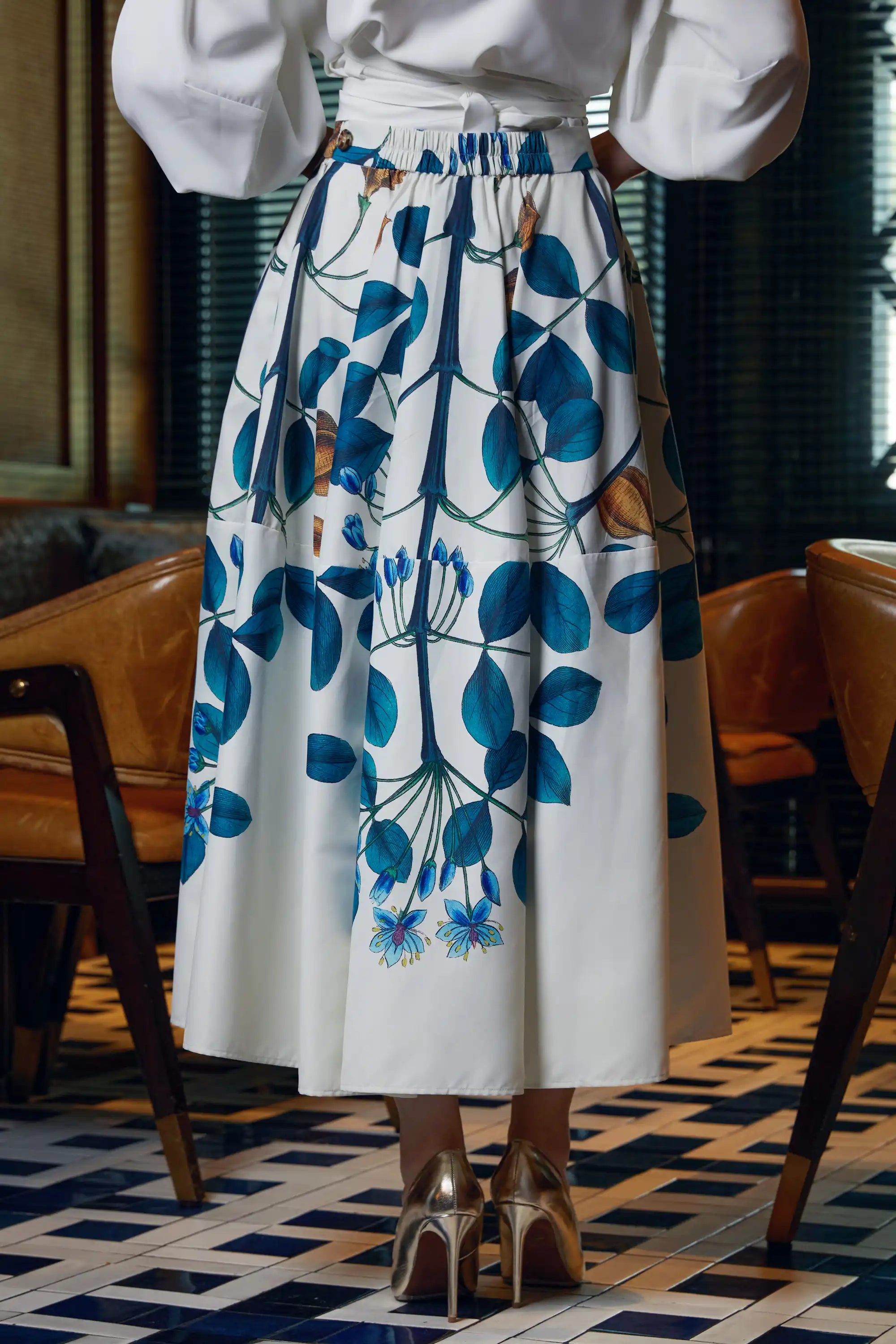 Border Full Circle Skirt (Guaiacwood)