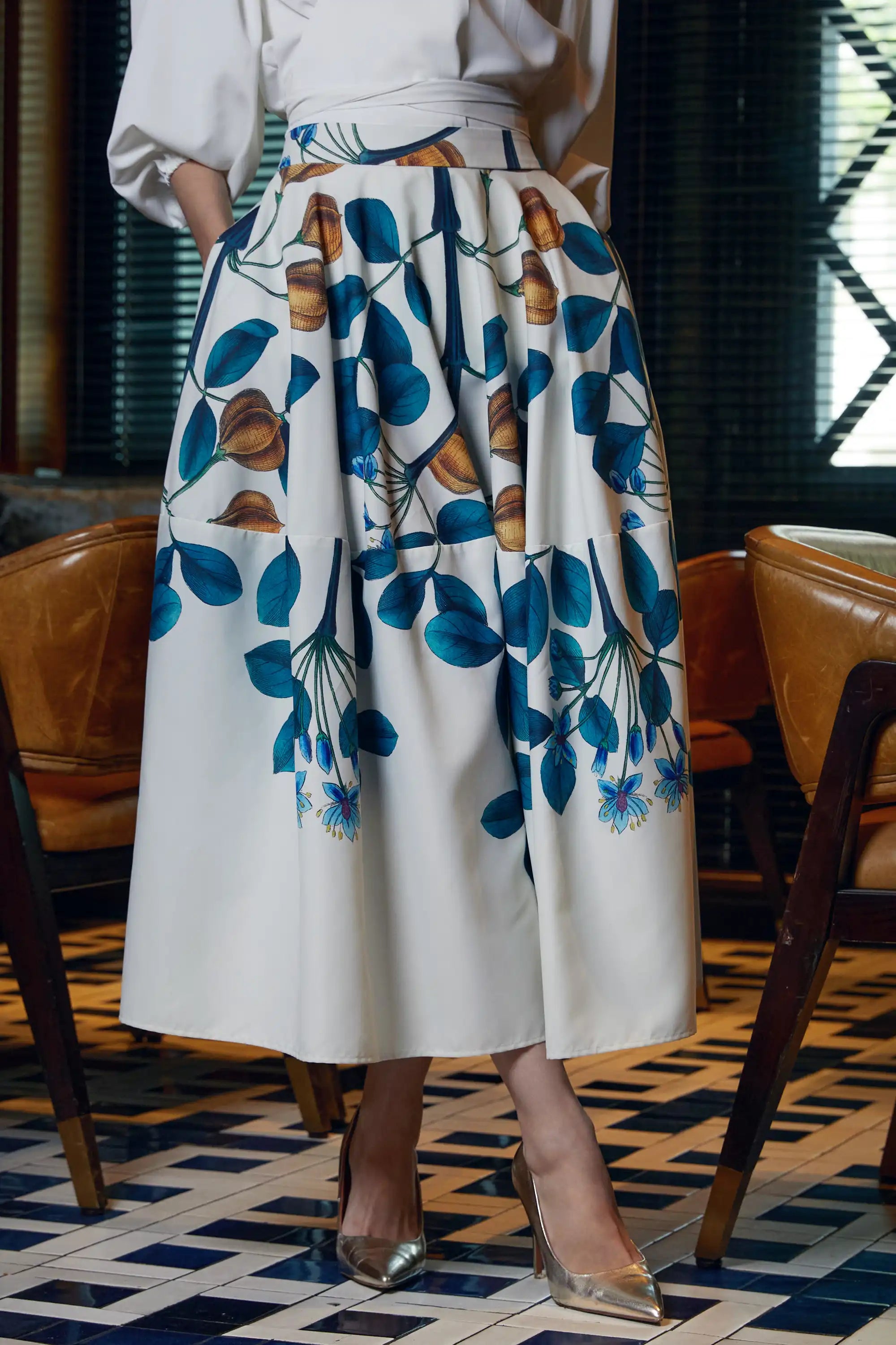 Border Full Circle Skirt (Guaiacwood)