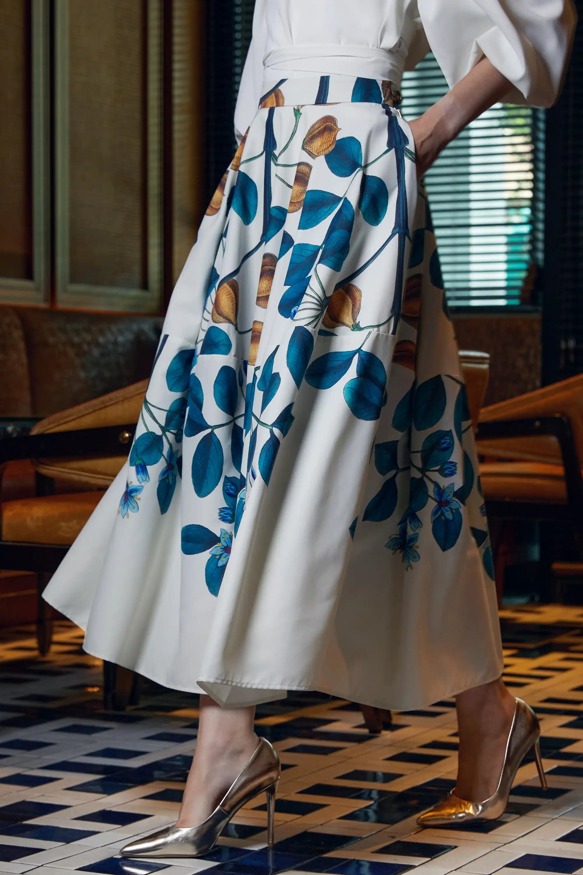 Border Full Circle Skirt (Guaiacwood)