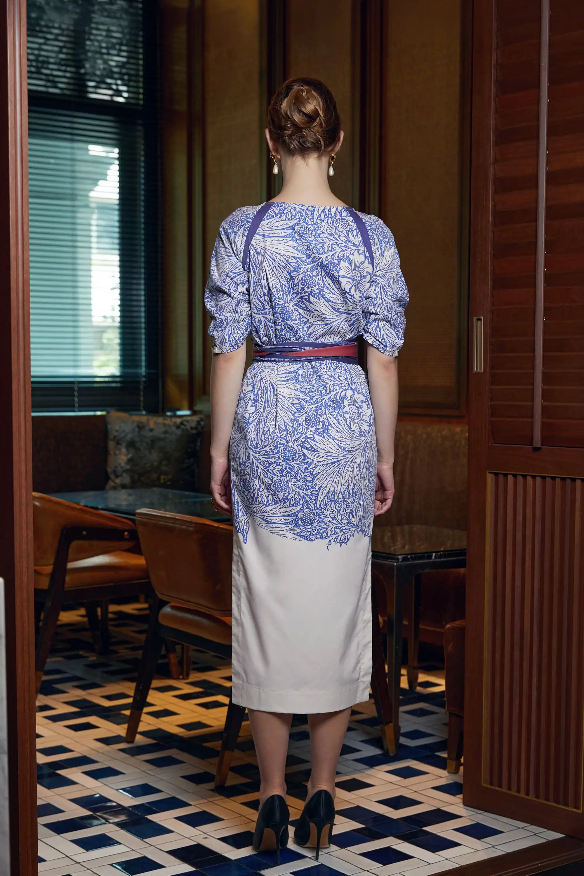 Fan Pencil Dress (Marigold)