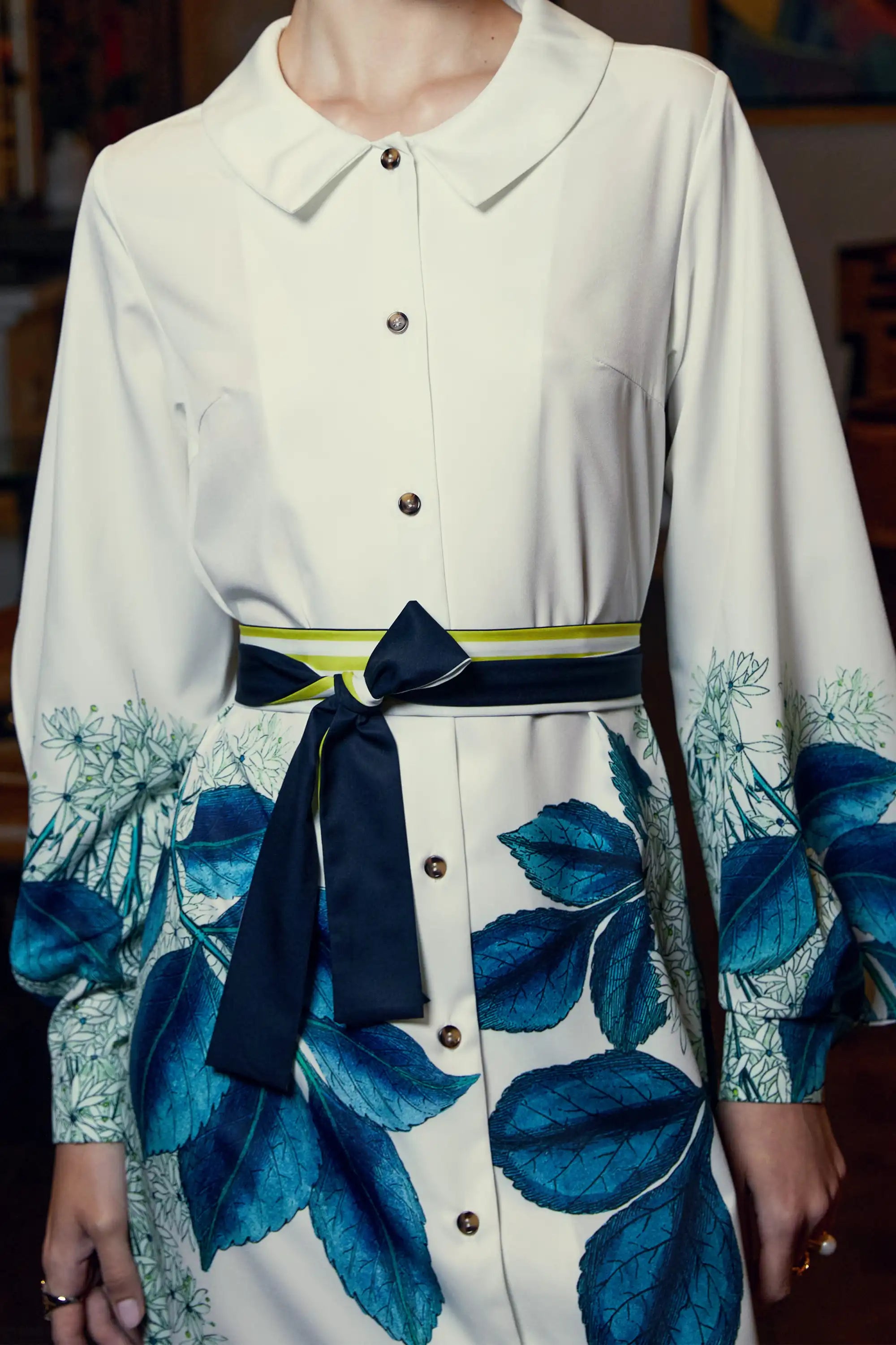 Folded Sleeve Shirt Dress (Manna Ash)