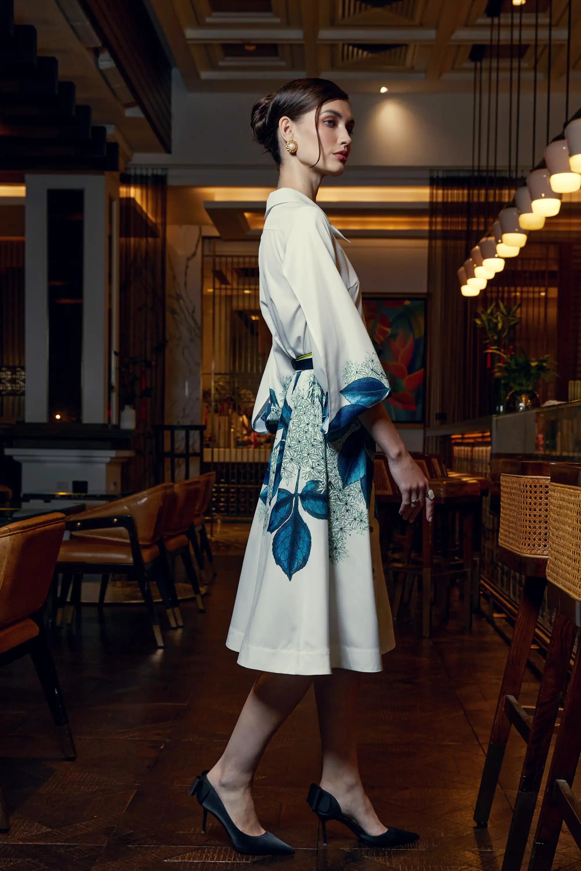Folded Sleeve Shirt Dress (Manna Ash)