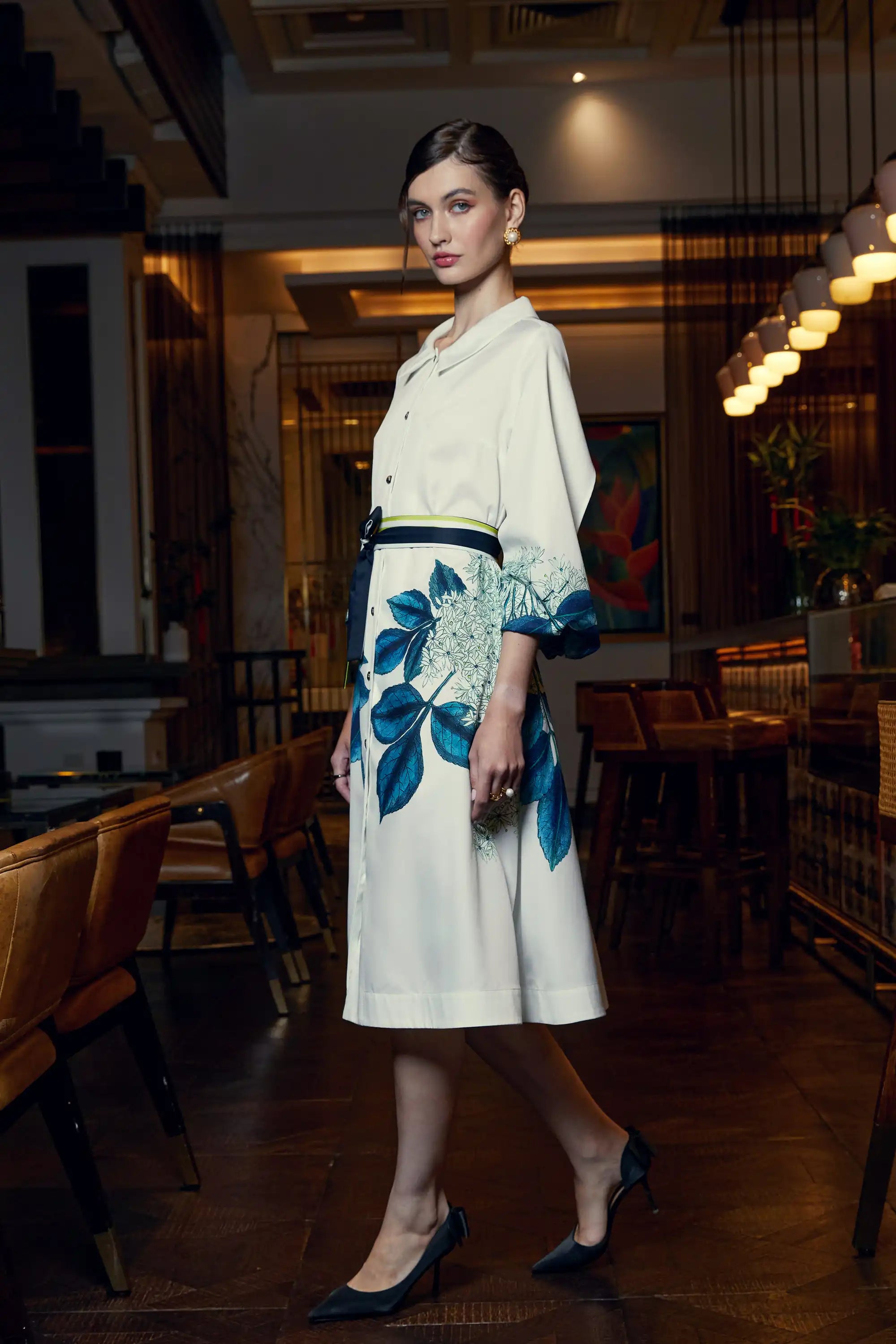 Folded Sleeve Shirt Dress (Manna Ash)