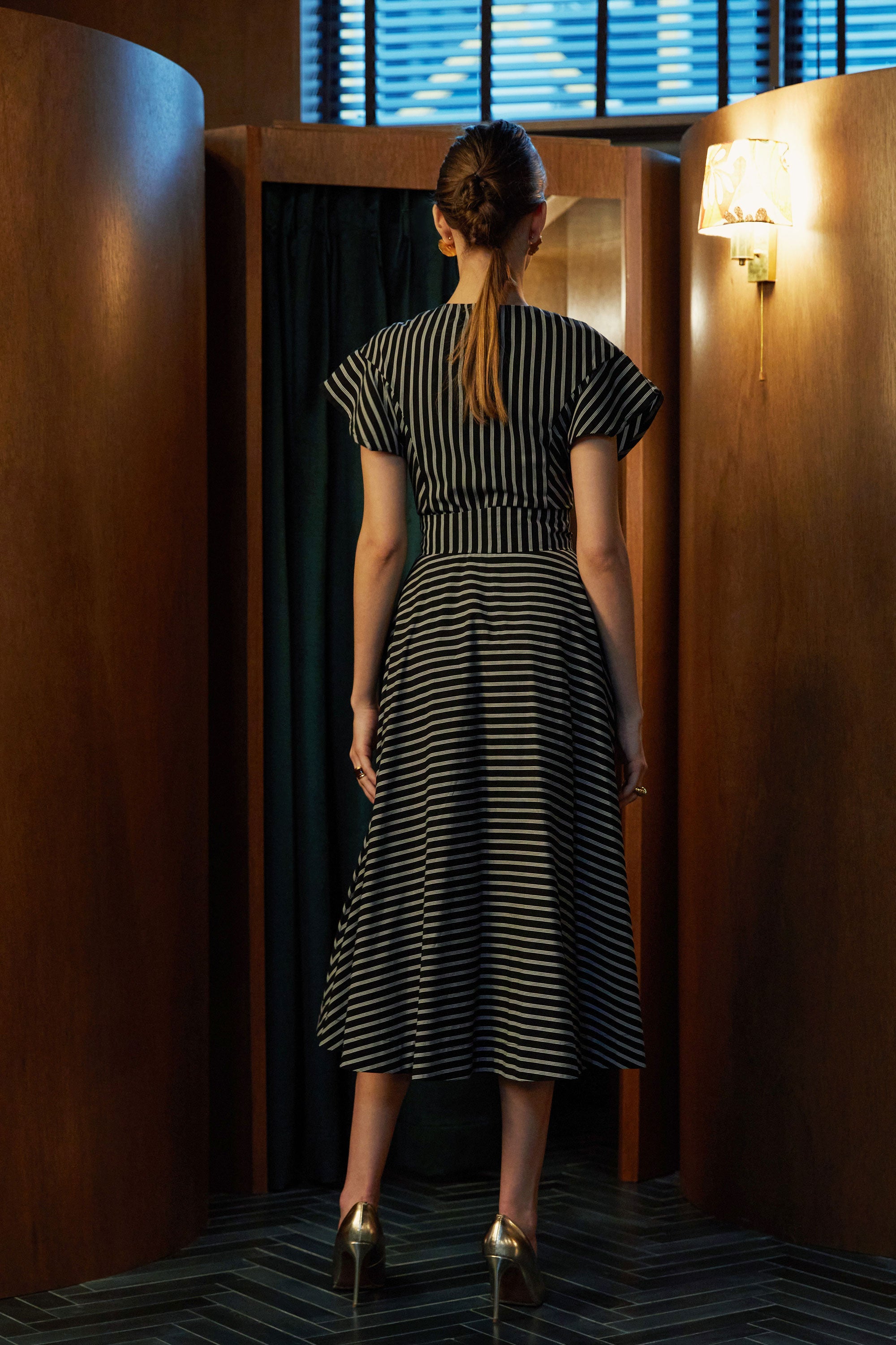 Bluebell Dress (Black Stripes)