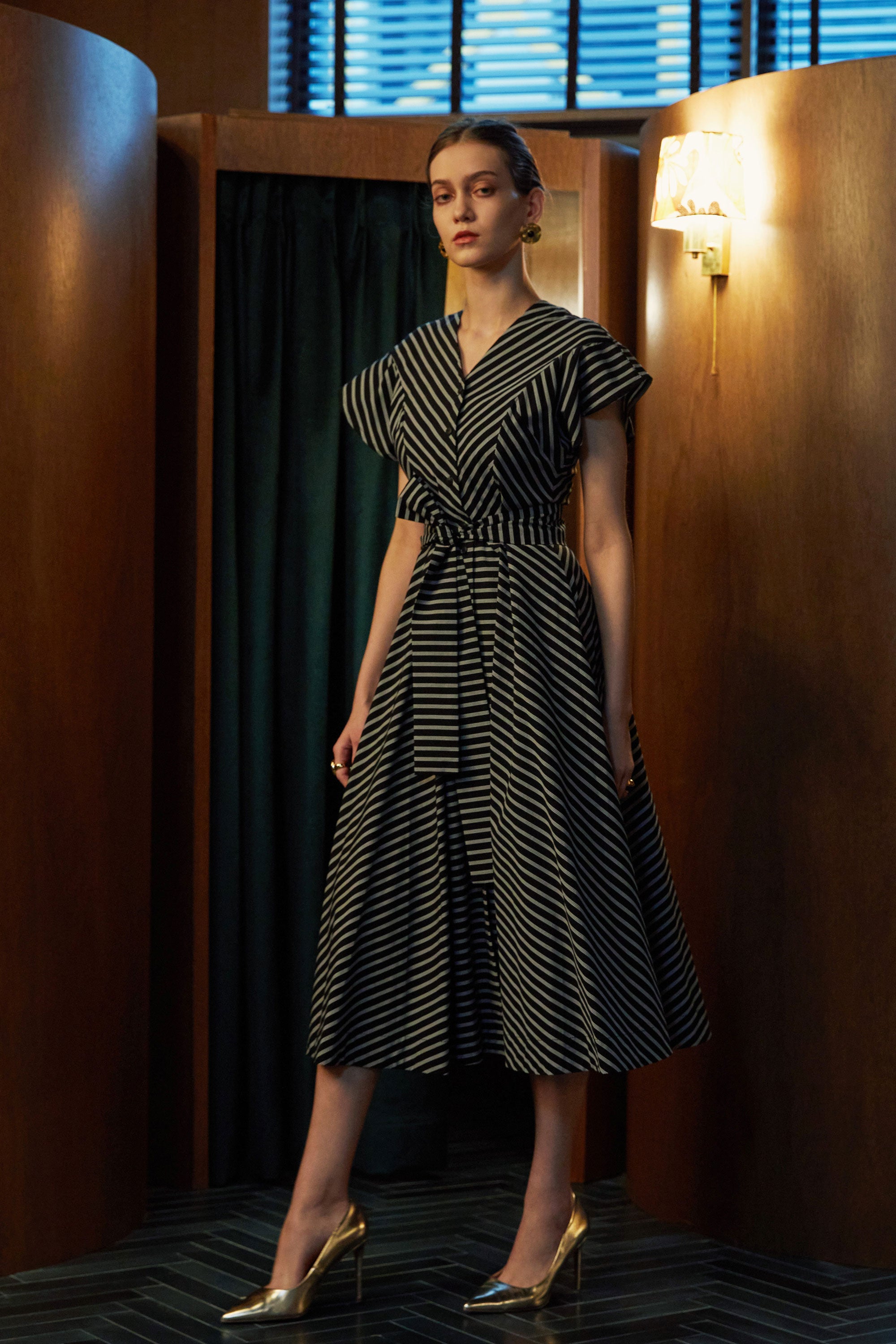 Bluebell Dress (Black Stripes)