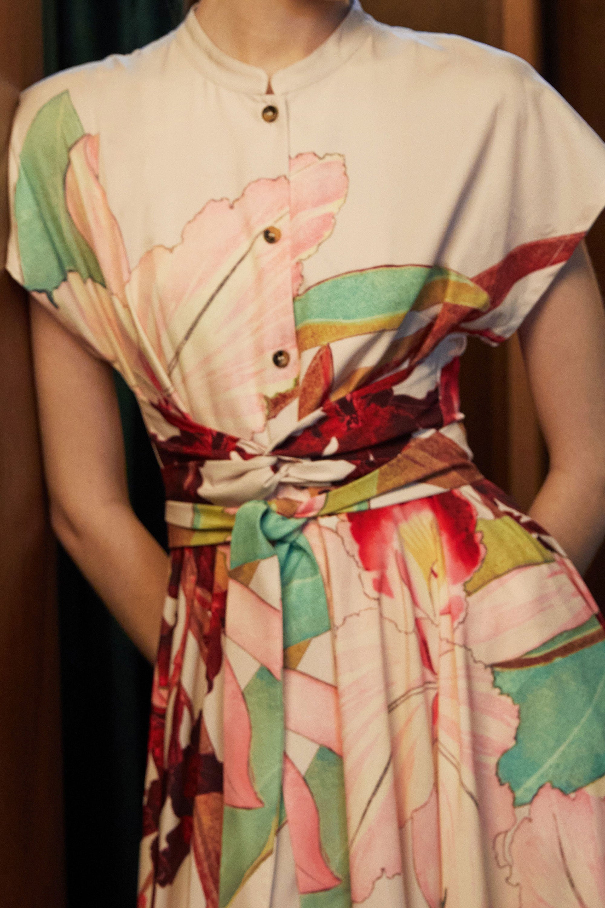 Interlaced Sash Dress (Cattleya & Oncidium)