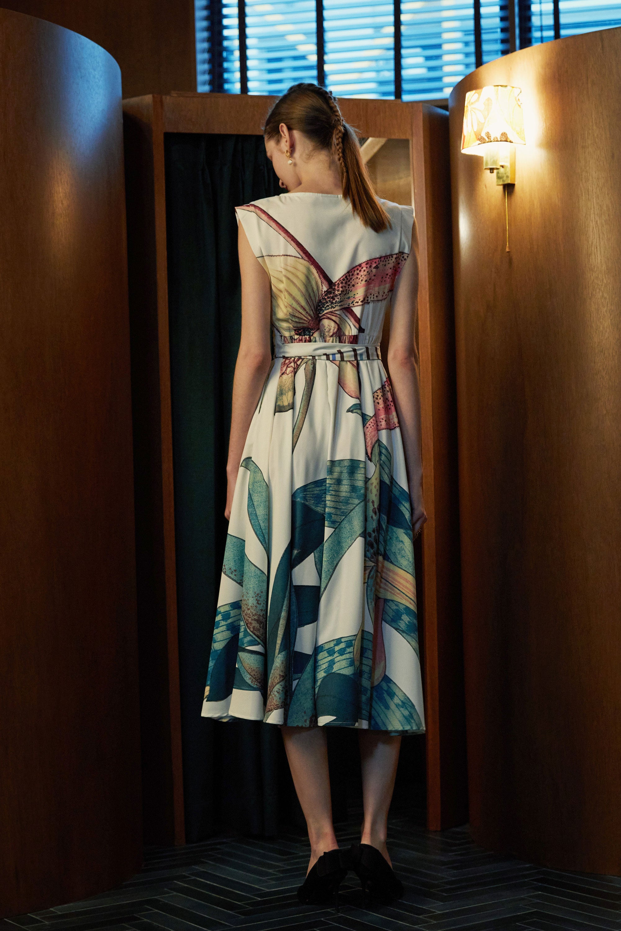 Origami Square Sleeve Dress (Paphiopedilum Orchid)