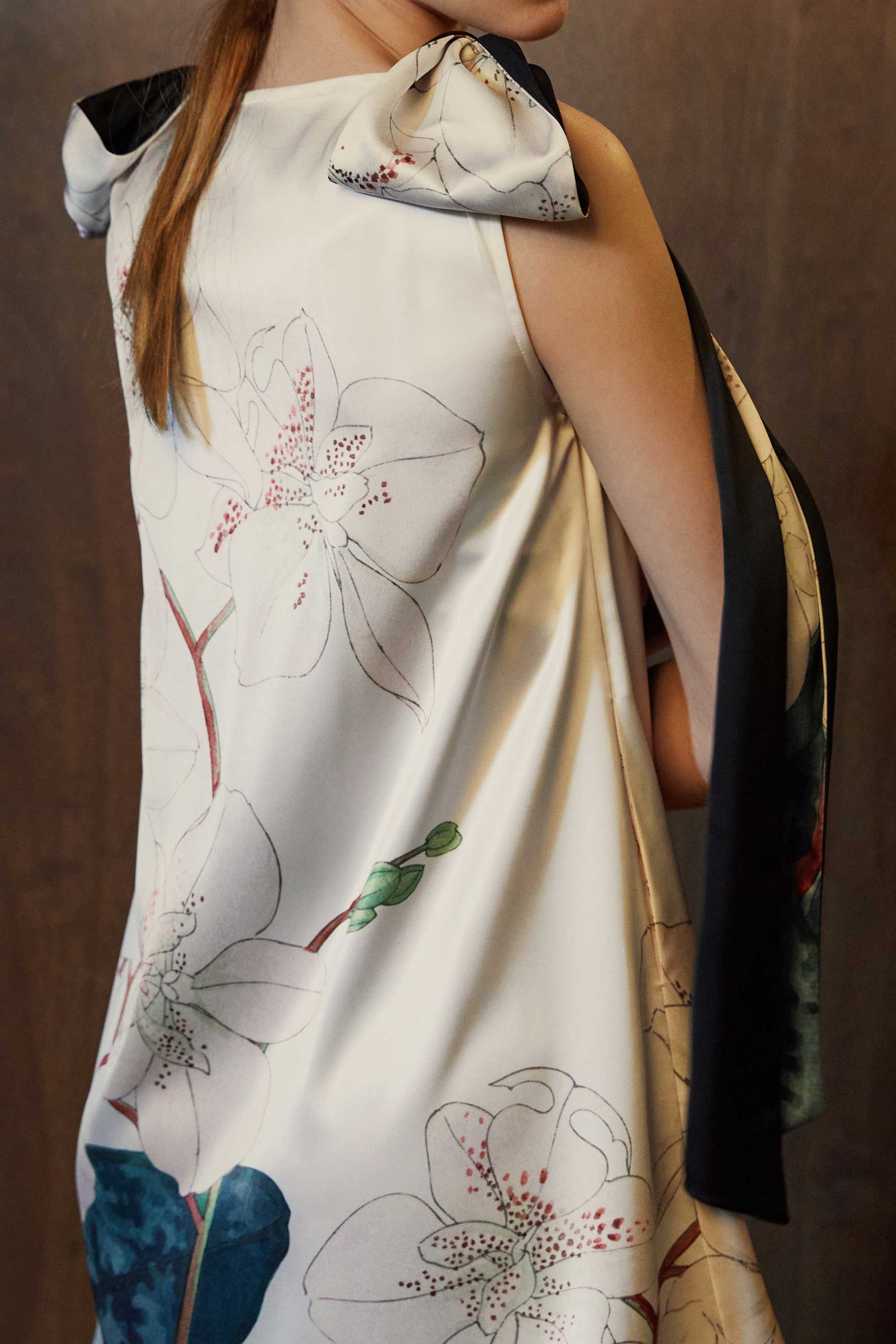 Scarf Knee Dress (Moth Orchid)