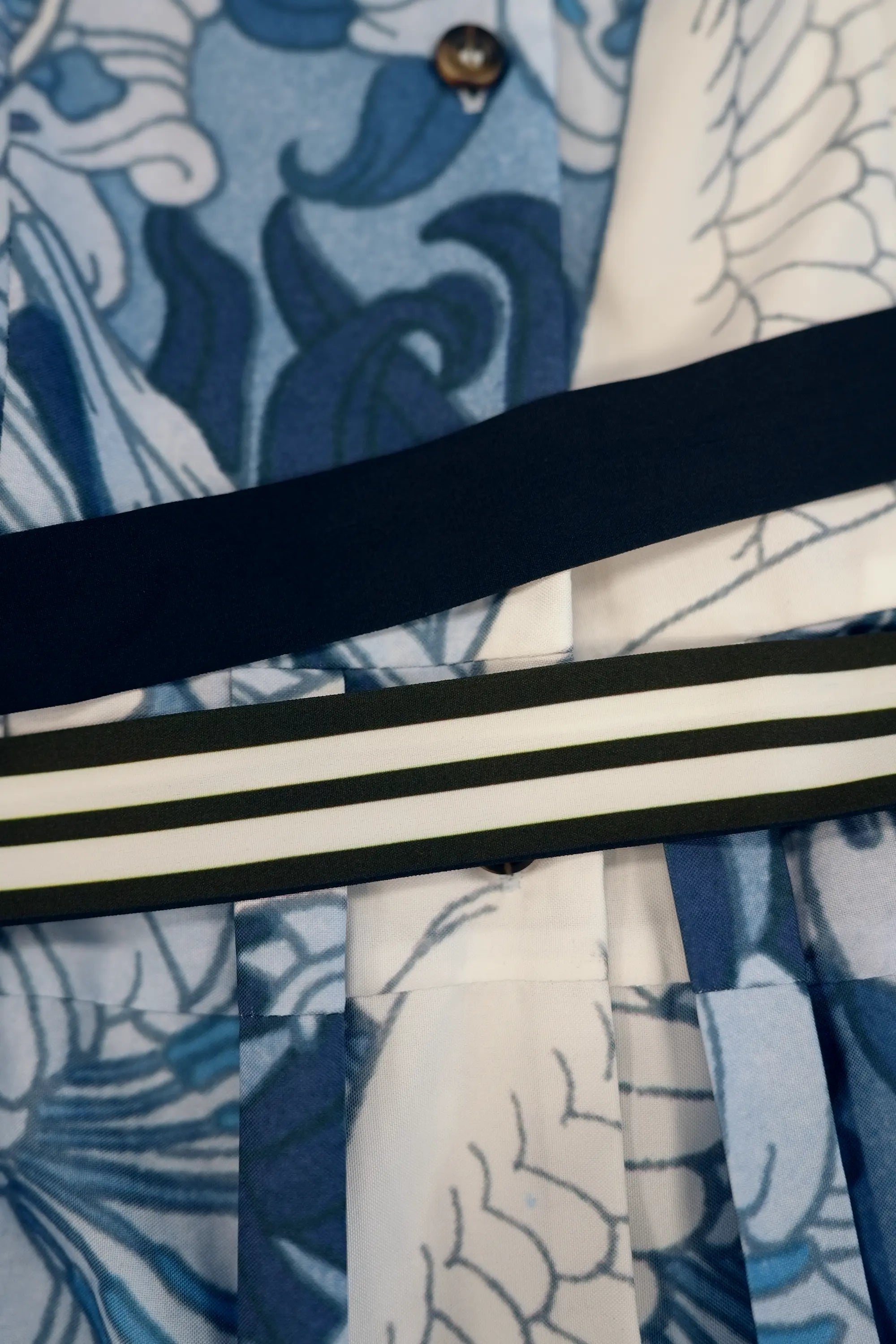 Chinese Collar Fit & Flare Dress (Dove)