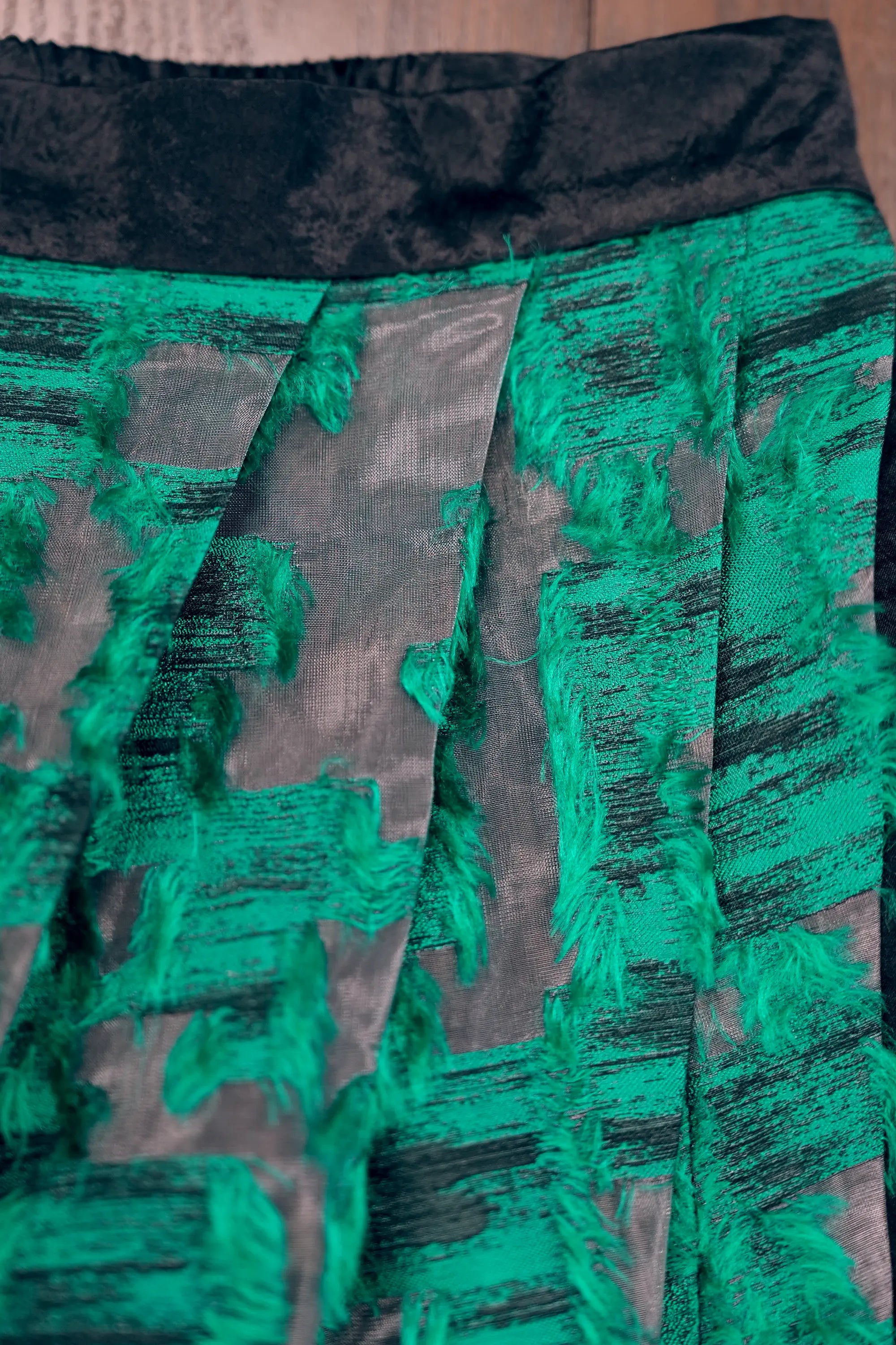 Faux Wrap Pencil Skirt (Green)