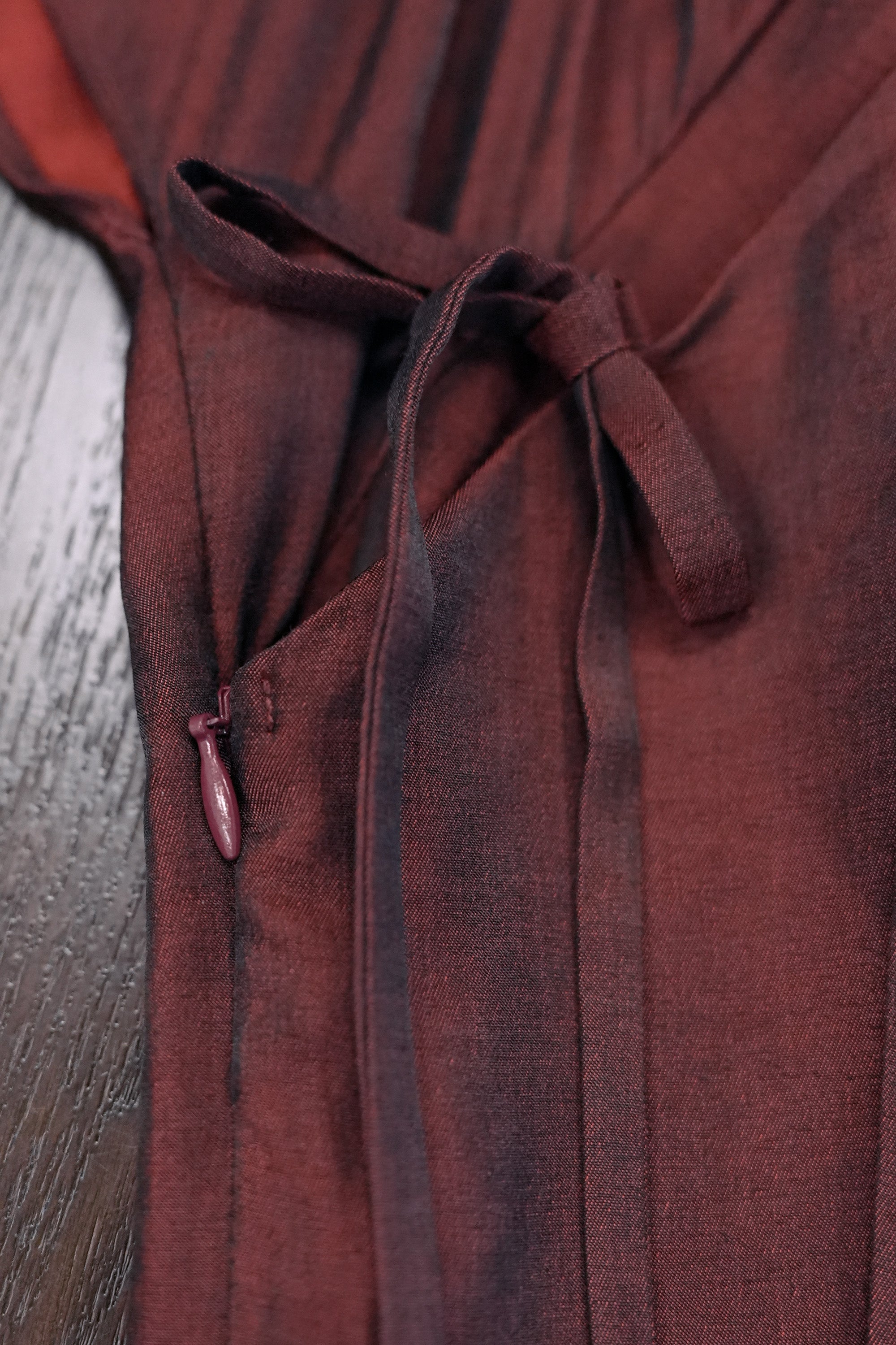 Tulip Piping Qipao (Dark Red)