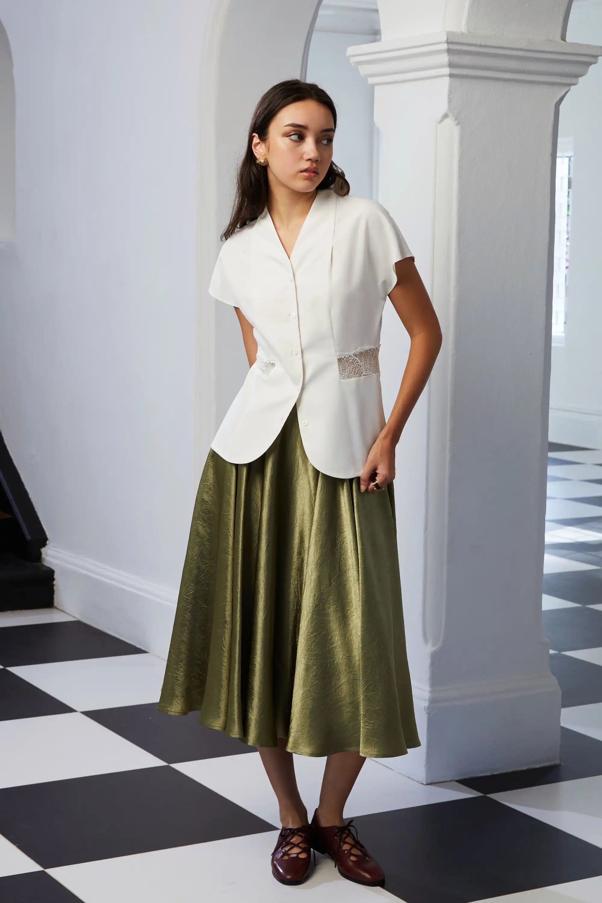 Full Circle Tea Skirt (Olive)
