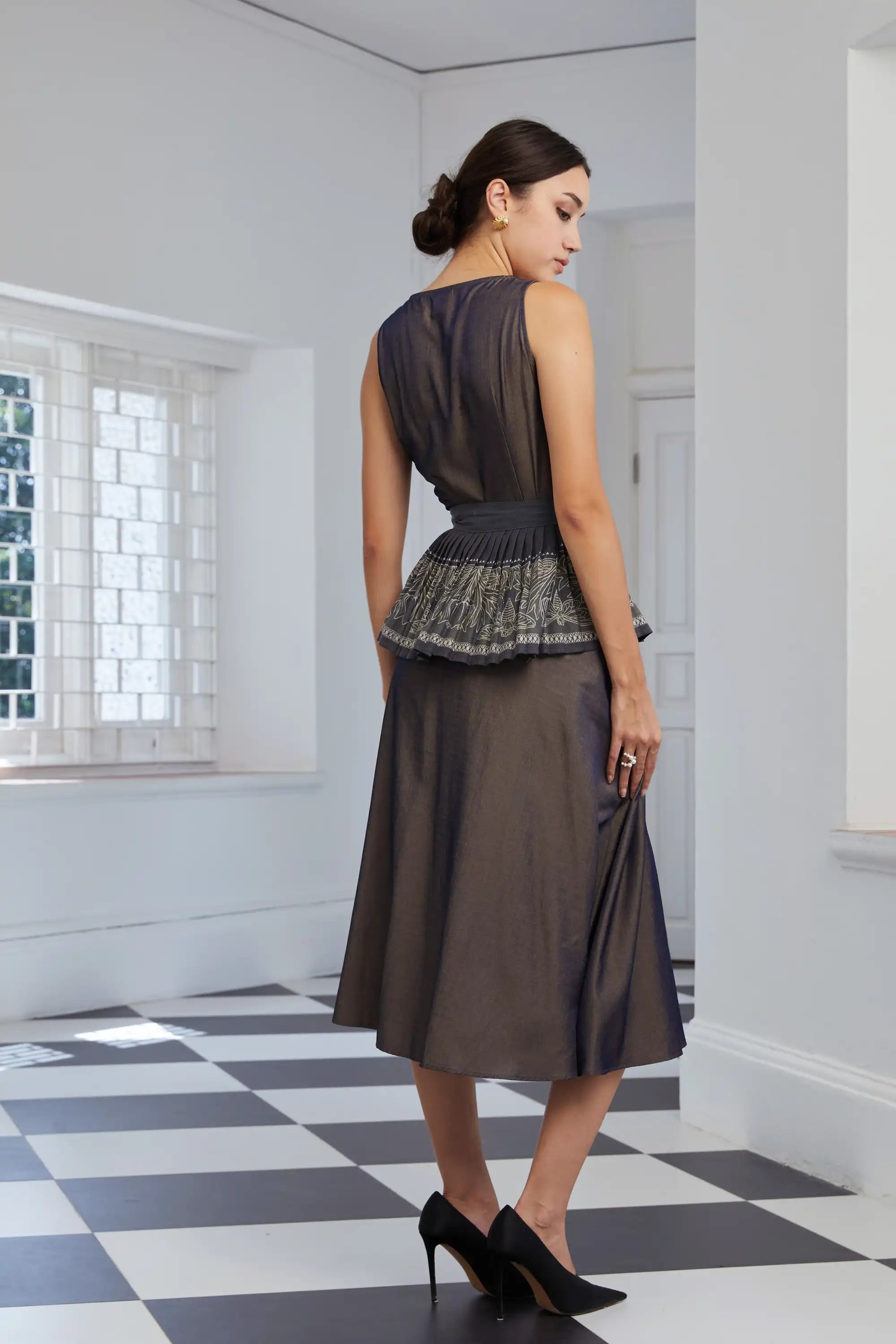 Peplum Racer Dress (Cicada)