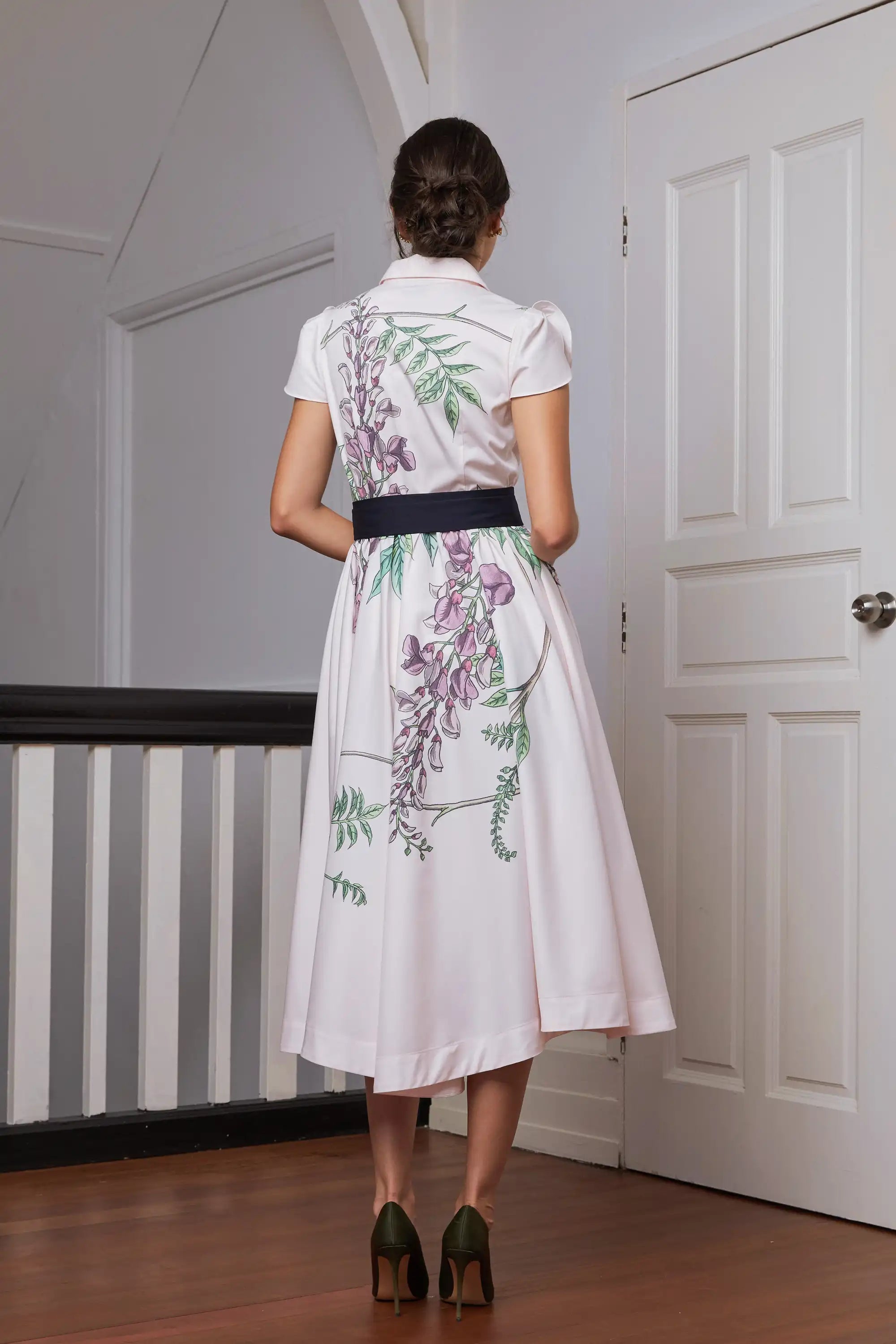 Snowdrop Sleeves Shirtwaist Dress (Wisteria)