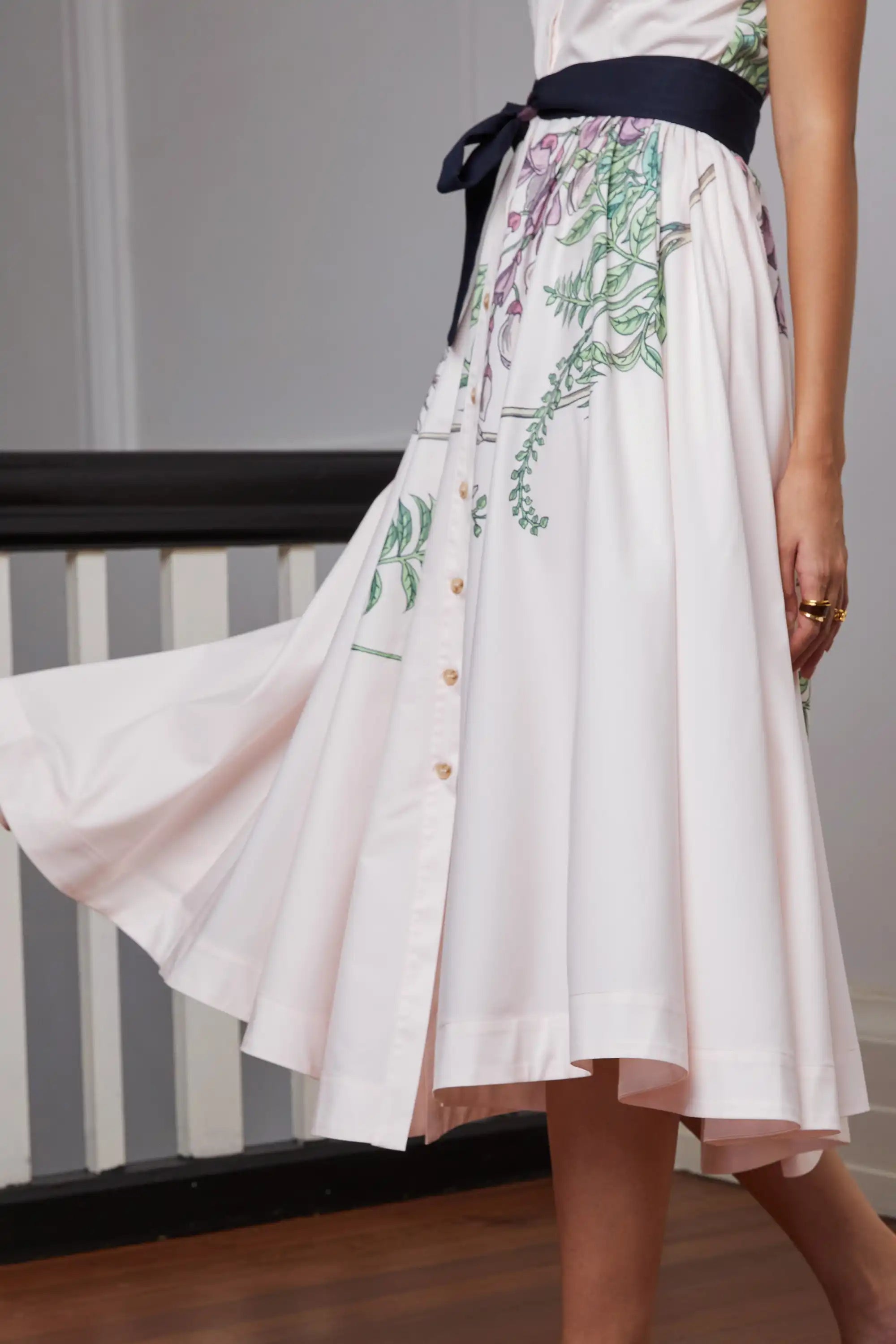 Snowdrop Sleeves Shirtwaist Dress (Wisteria)