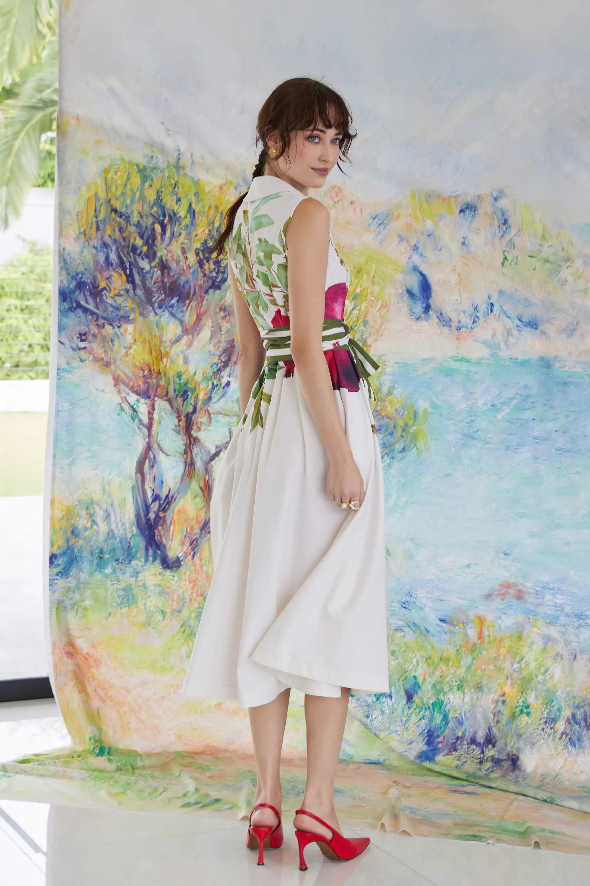 Blended Lapel Darted Dress (Pomegranate)