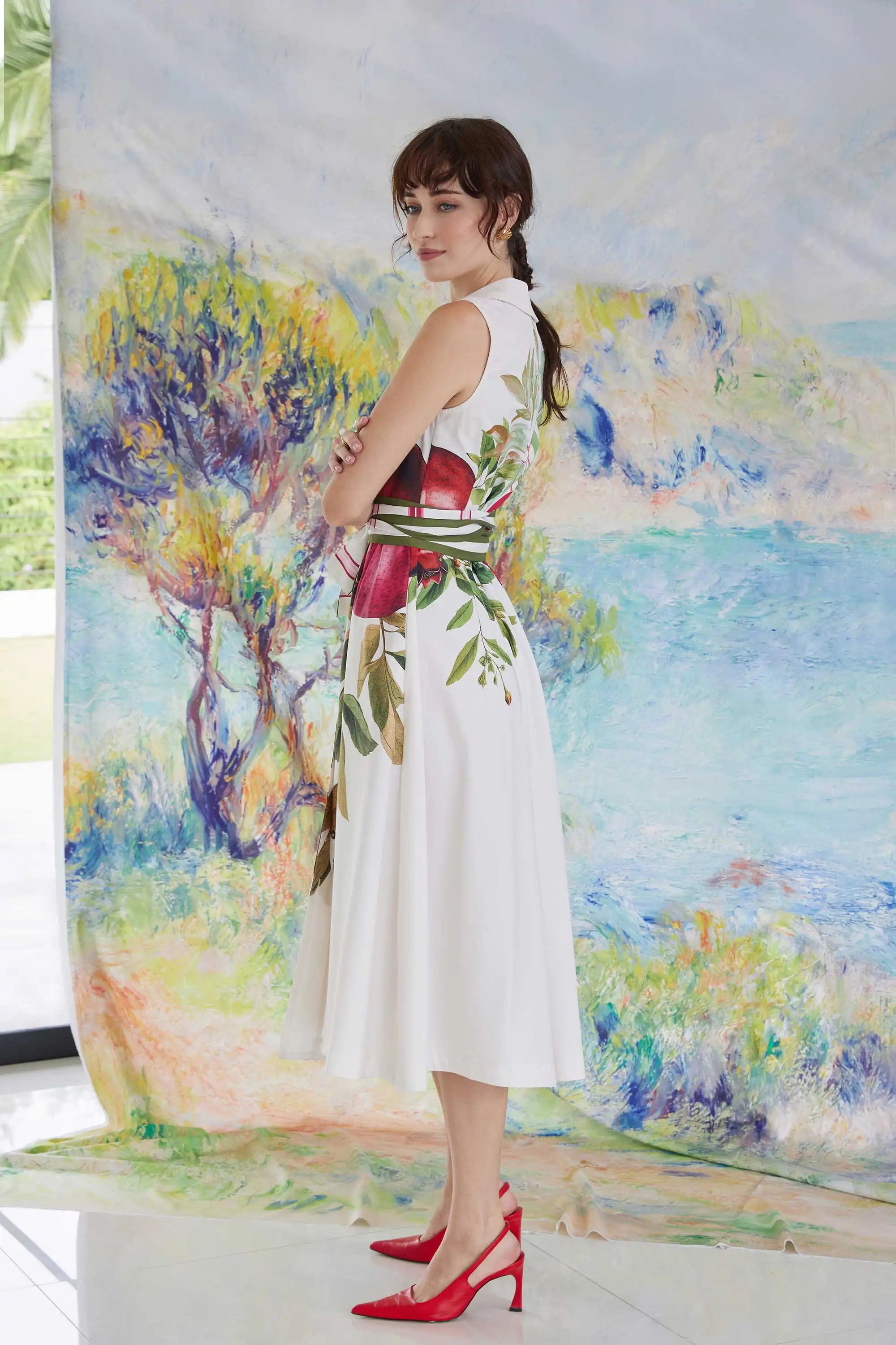 Blended Lapel Darted Dress (Pomegranate)