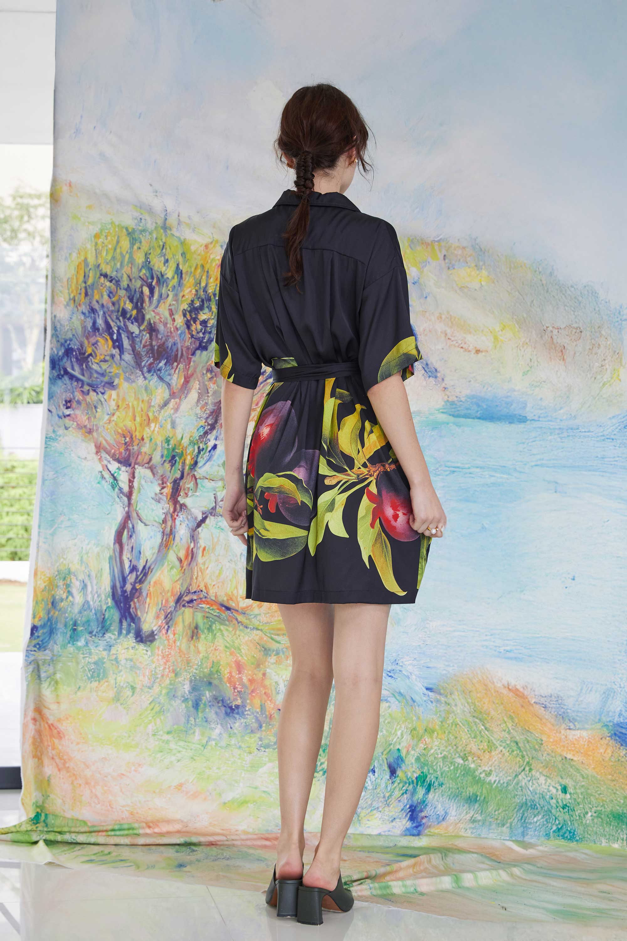 Cuban Shirt Dress (Mangosteen)
