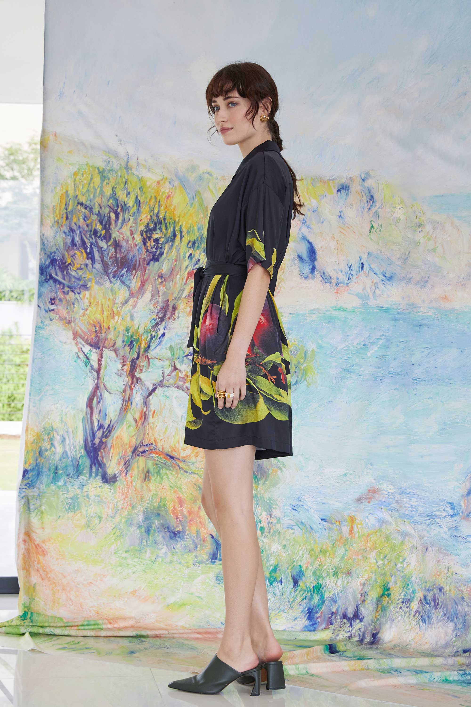 Cuban Shirt Dress (Mangosteen)