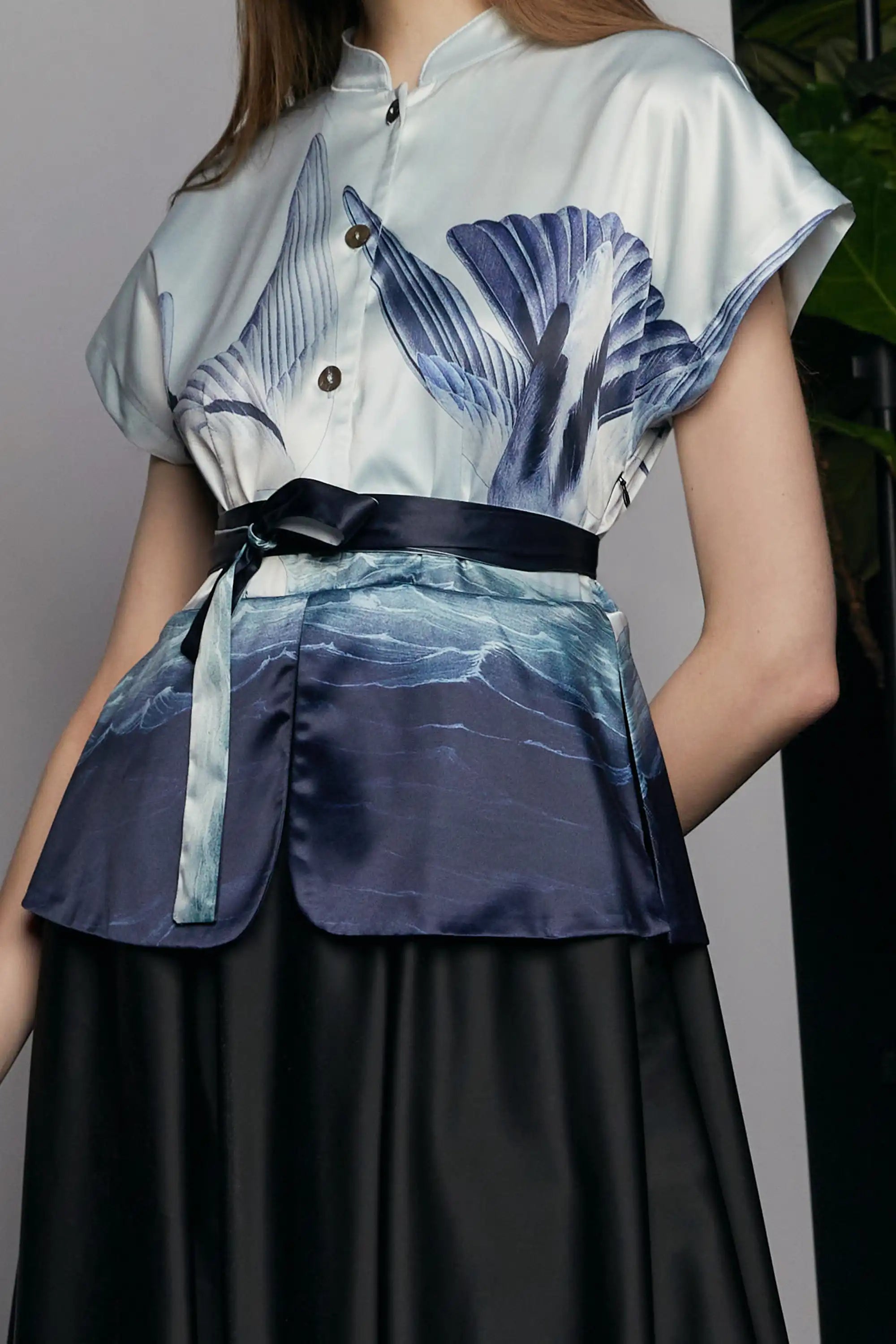 Fit & Flare Peplum Dress (Storm Petrel)