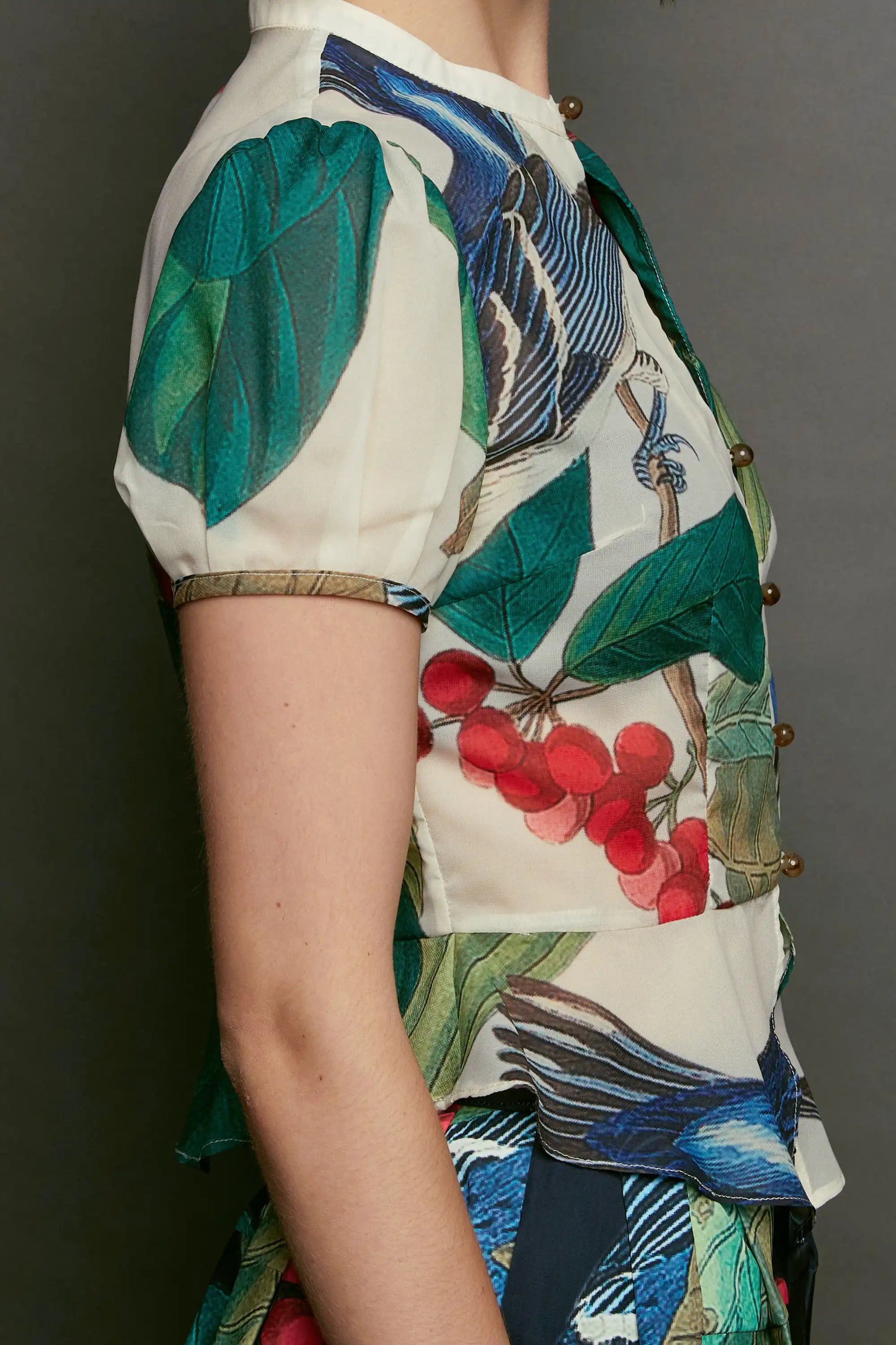 Keyhole Peplum Top (Cerulean Warbler)