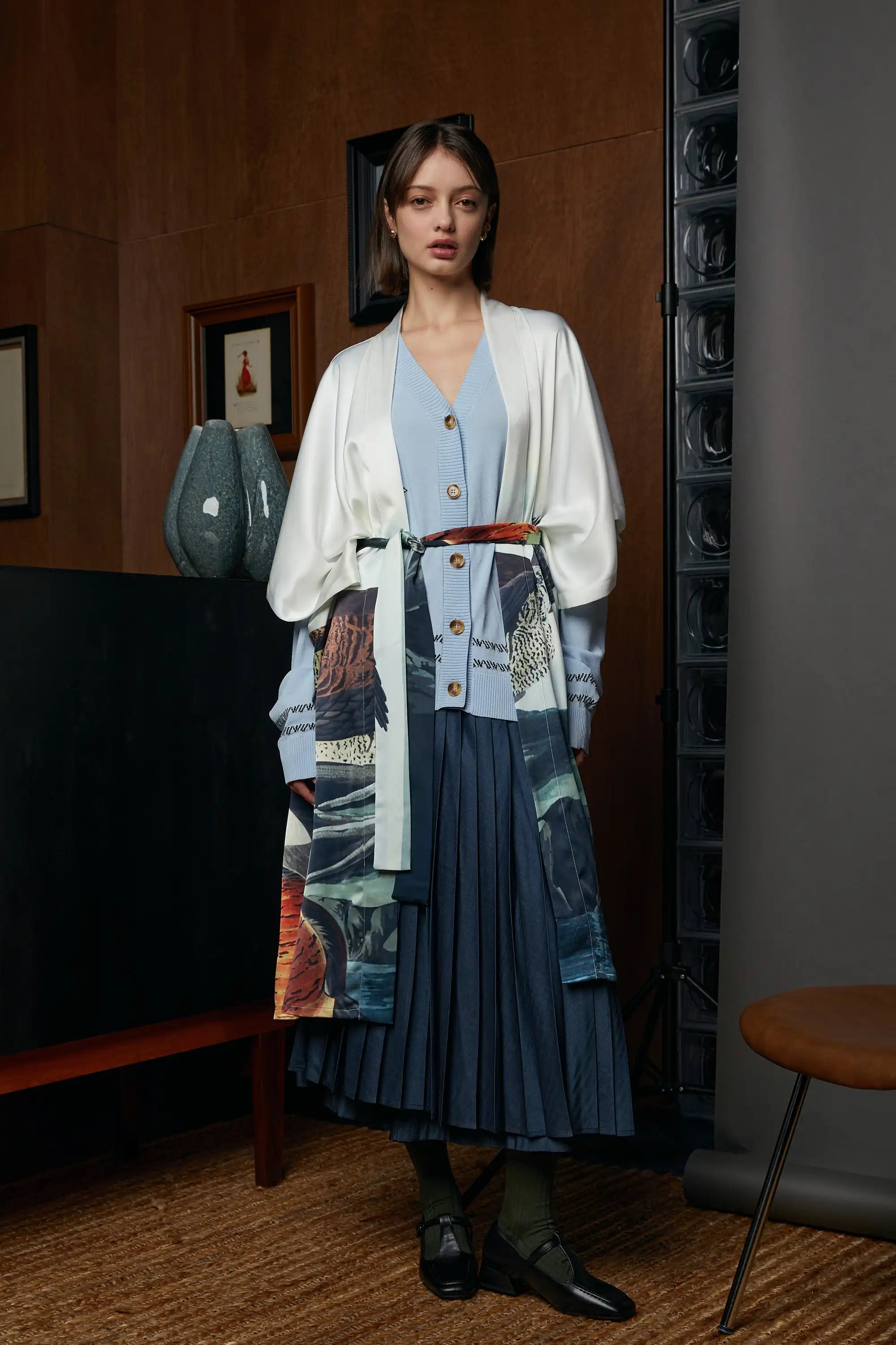 Unisex Soft Knit Cardigan (Sky Koel)