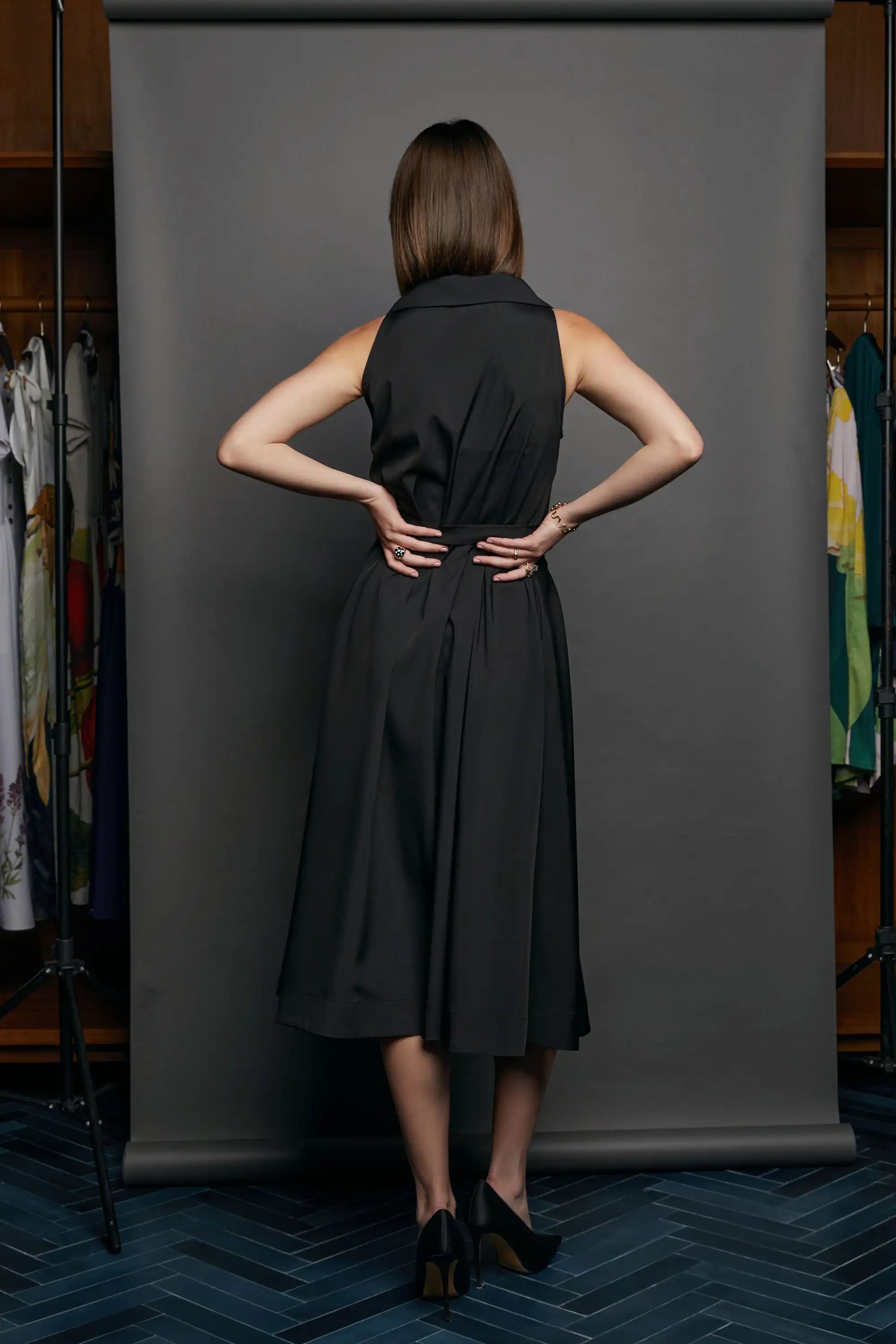 Racer Pankou Dress (Black)