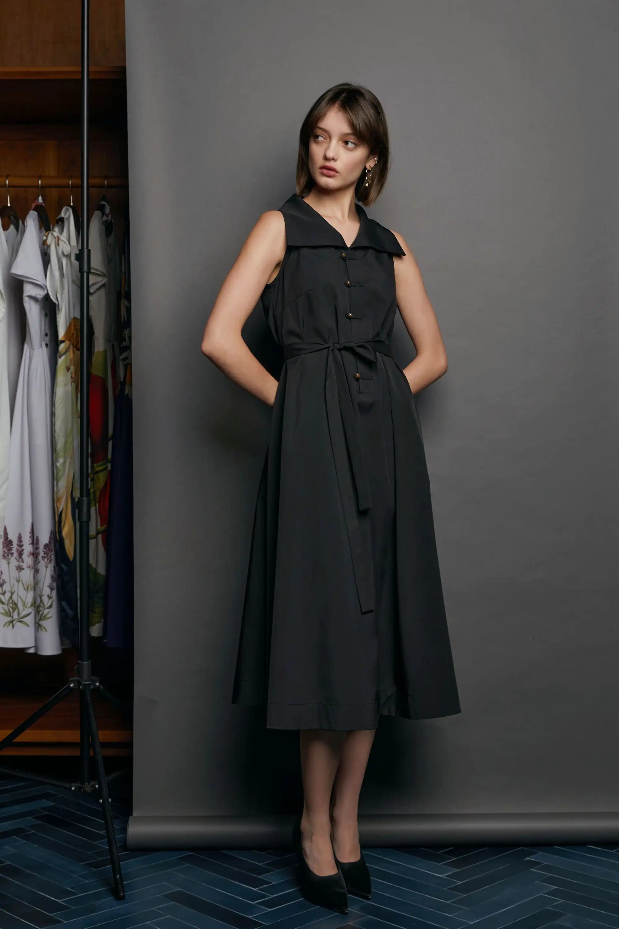 Racer Pankou Dress (Black)