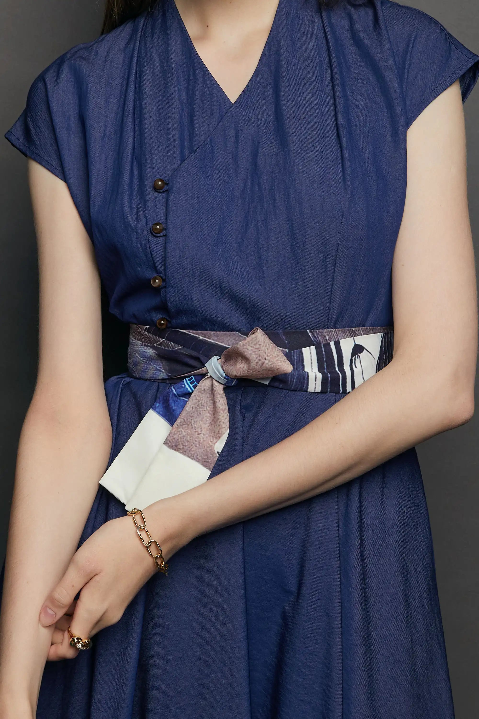 Surplice Fit & Flare Dress (Bonaparte’s Gull)