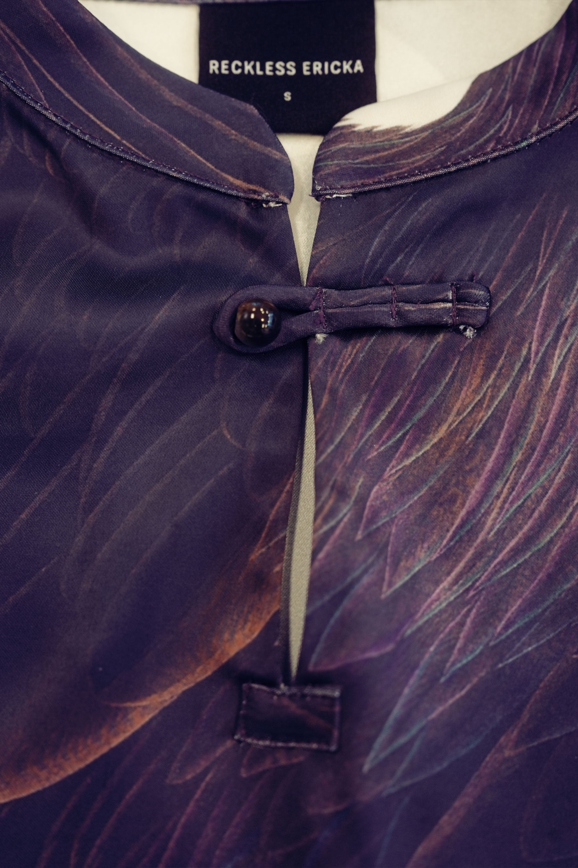 Micro Chinese Collar Pankou Mi-Knee Dress (Frigatebird)