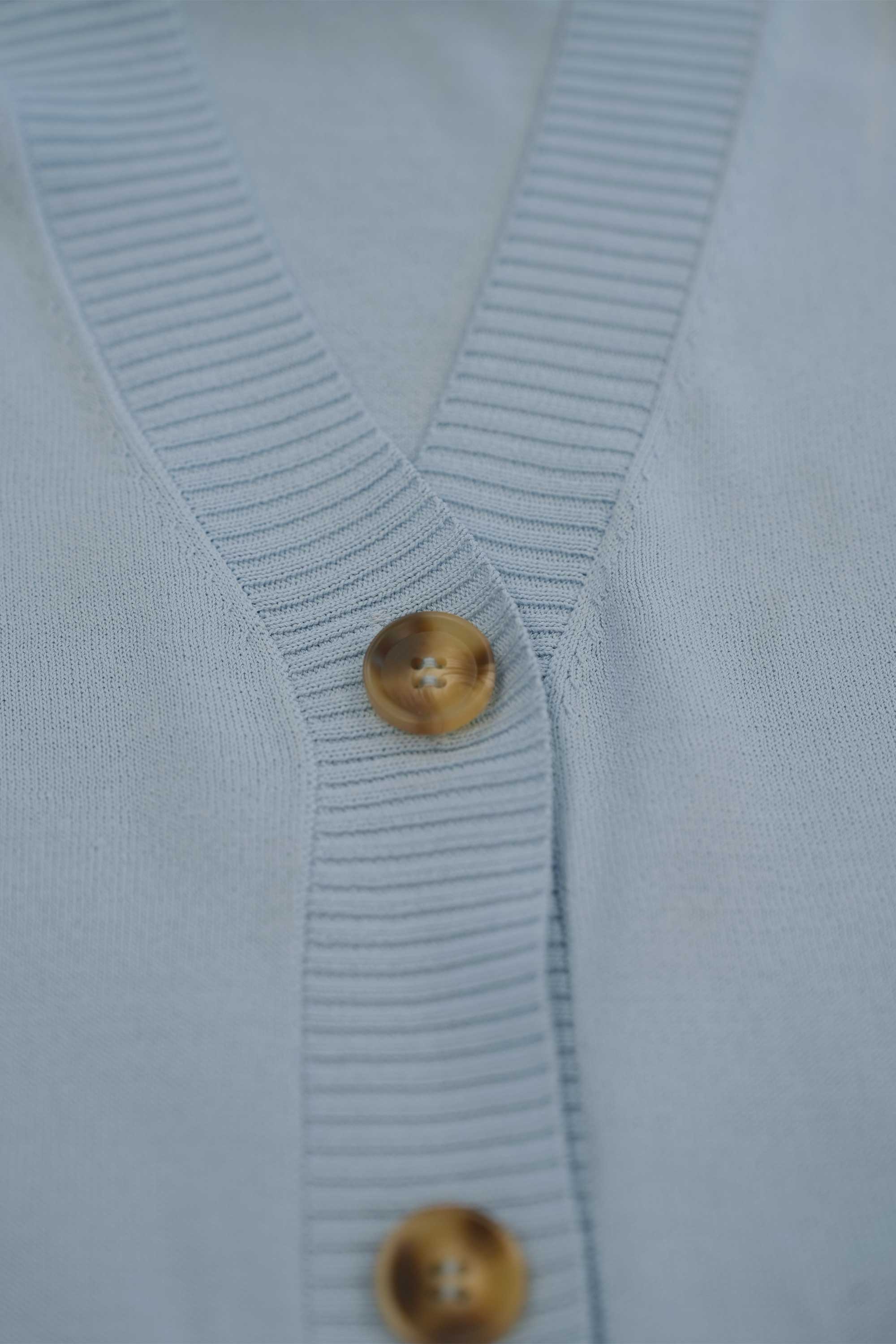 Unisex Soft Knit Cardigan (Sky Koel)