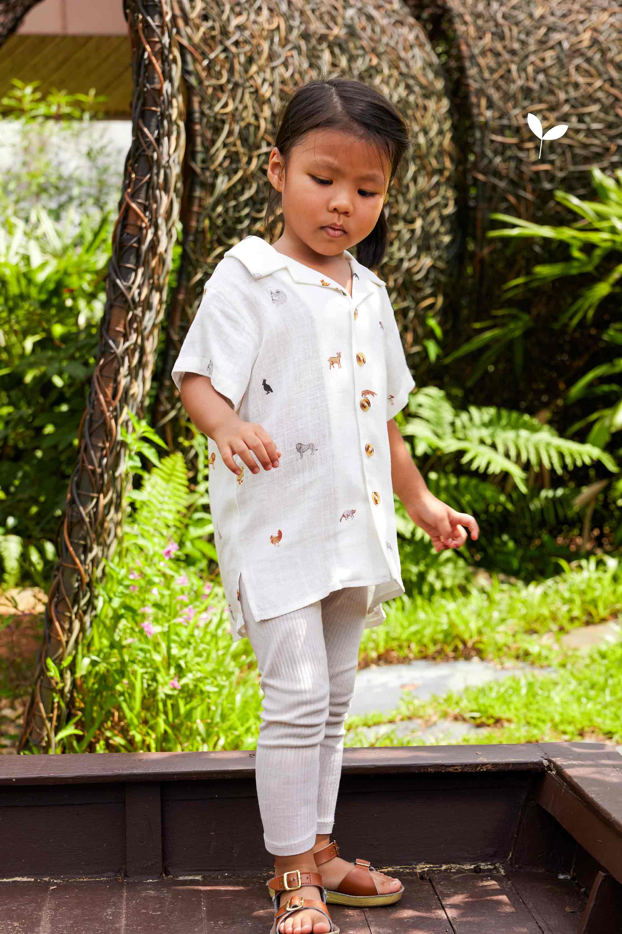 Kid Unisex Cuban Shirt (Mandai Wildlife Reserve - Light)