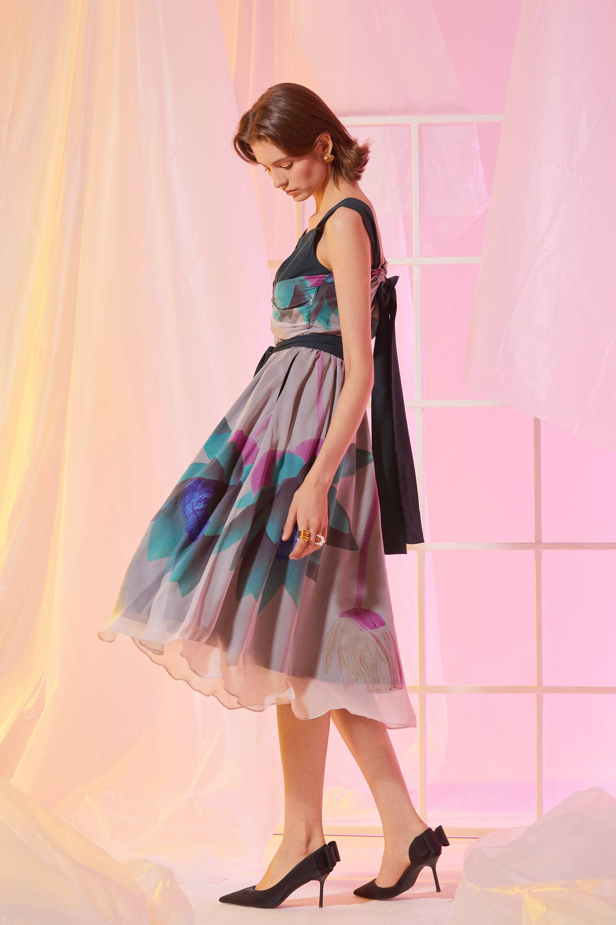 Interlace Sleeveless Fit & Flare Dress (Spark)