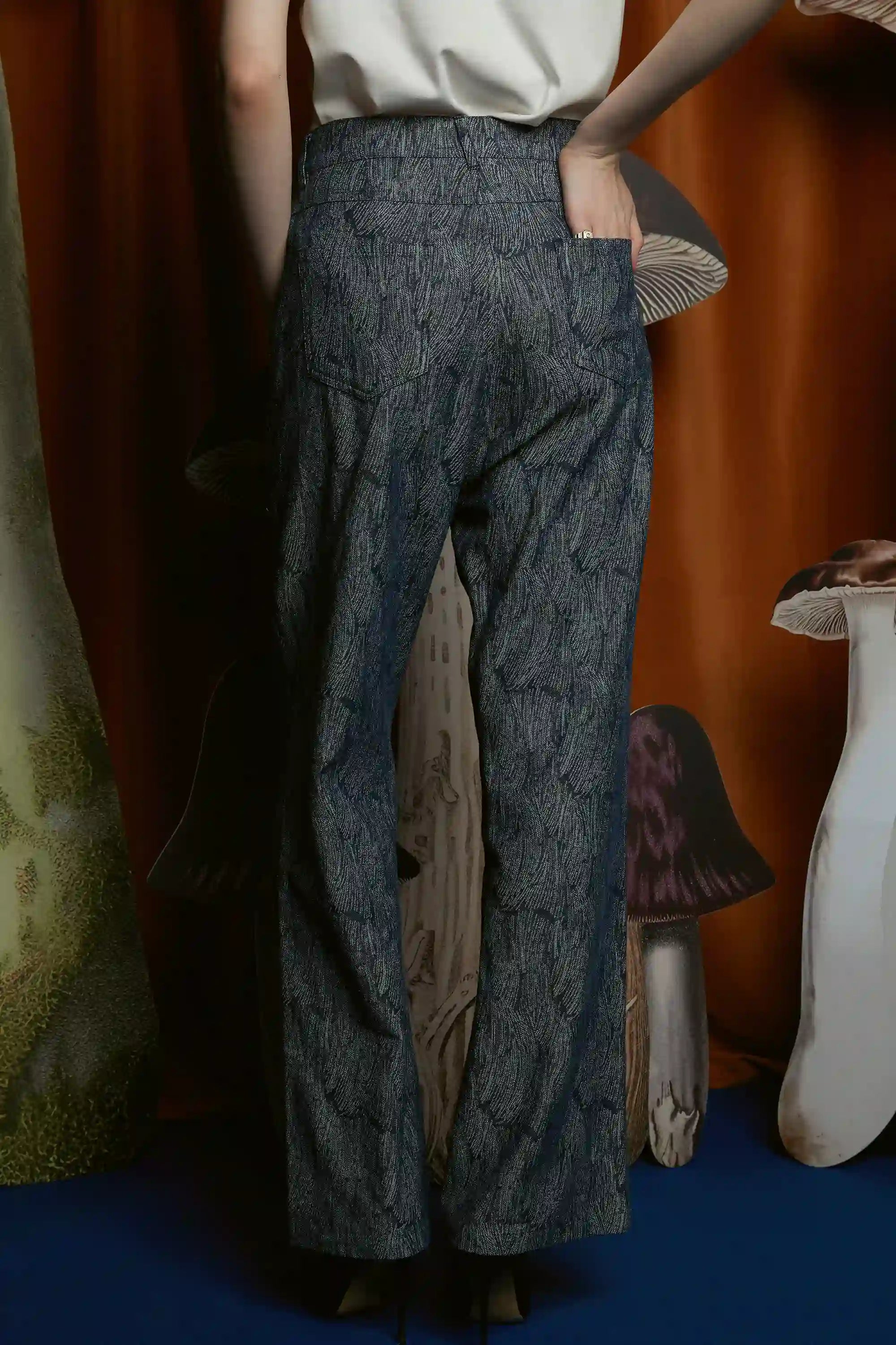 Denim Jacquard Jeans