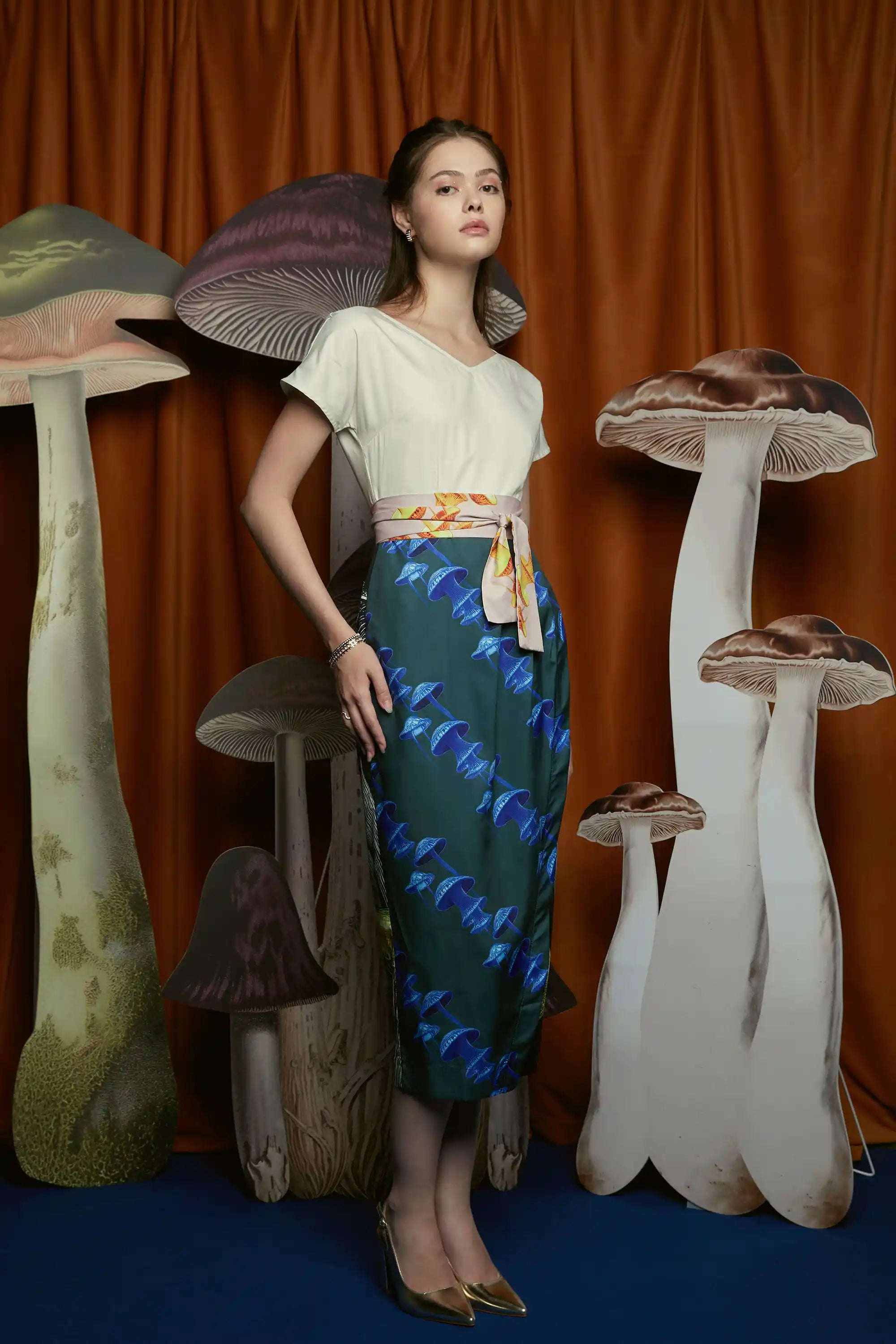 Faux Wrap Pencil Dress (Inkcap)