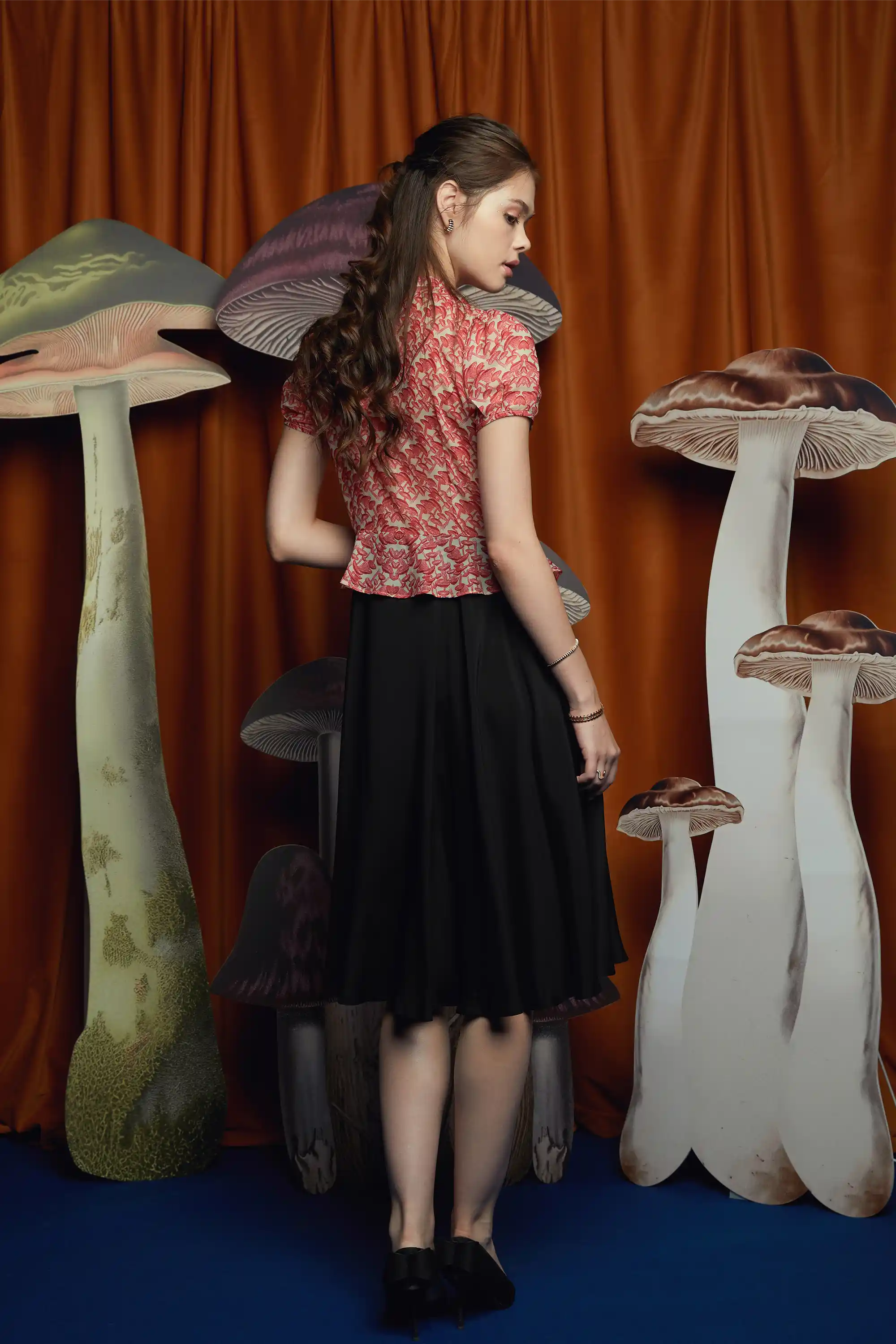 Keyhole Peplum Dress (Chanterelle)