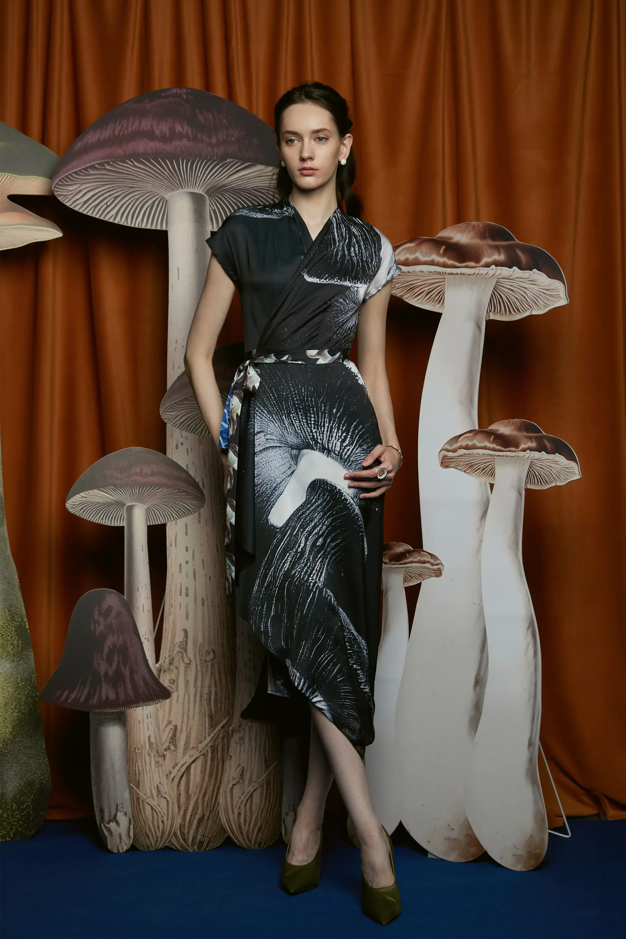 Cascade Wrap Dress (Fairy Ring Champignon)