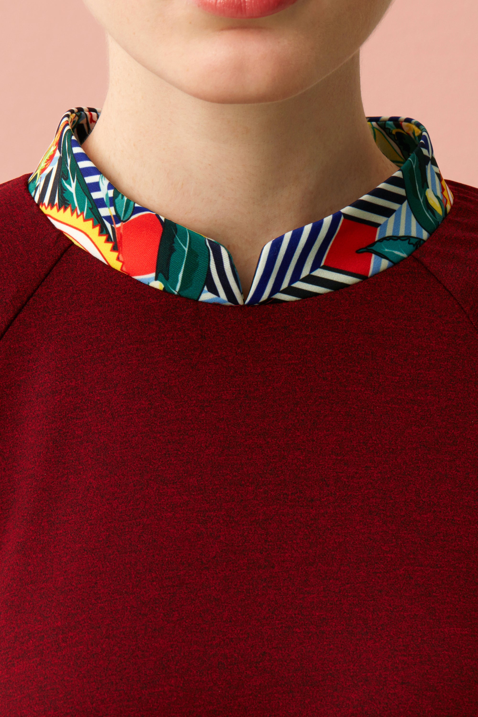 Chinese Collar Swing Top with Hei Zhen Zhu Durian Print