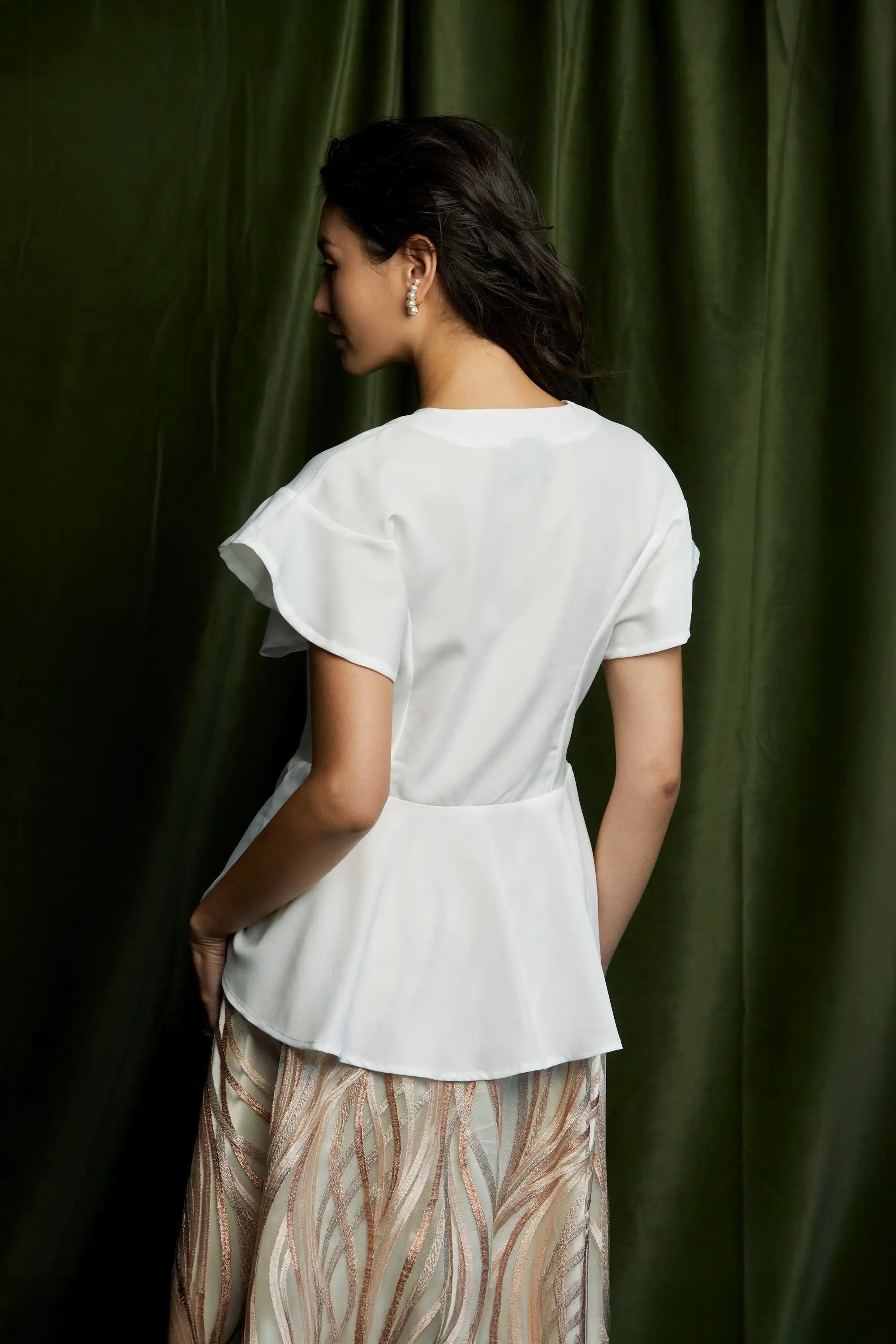 Bluebell Peplum Top (White)