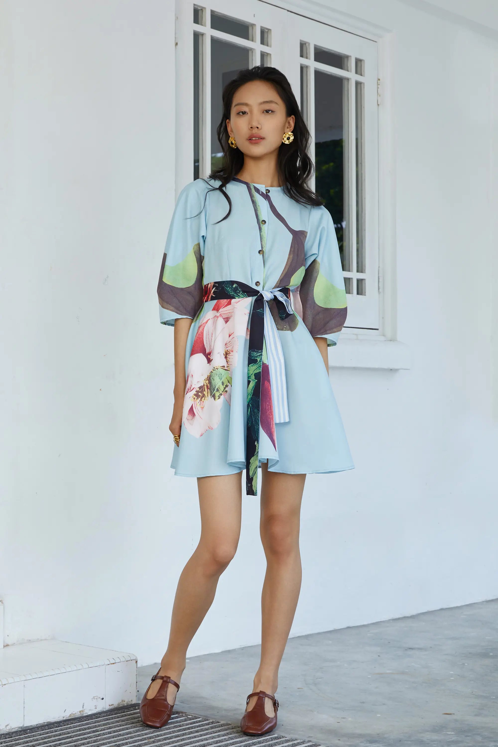 Calla Sleeves Swing Dress (Lotus)