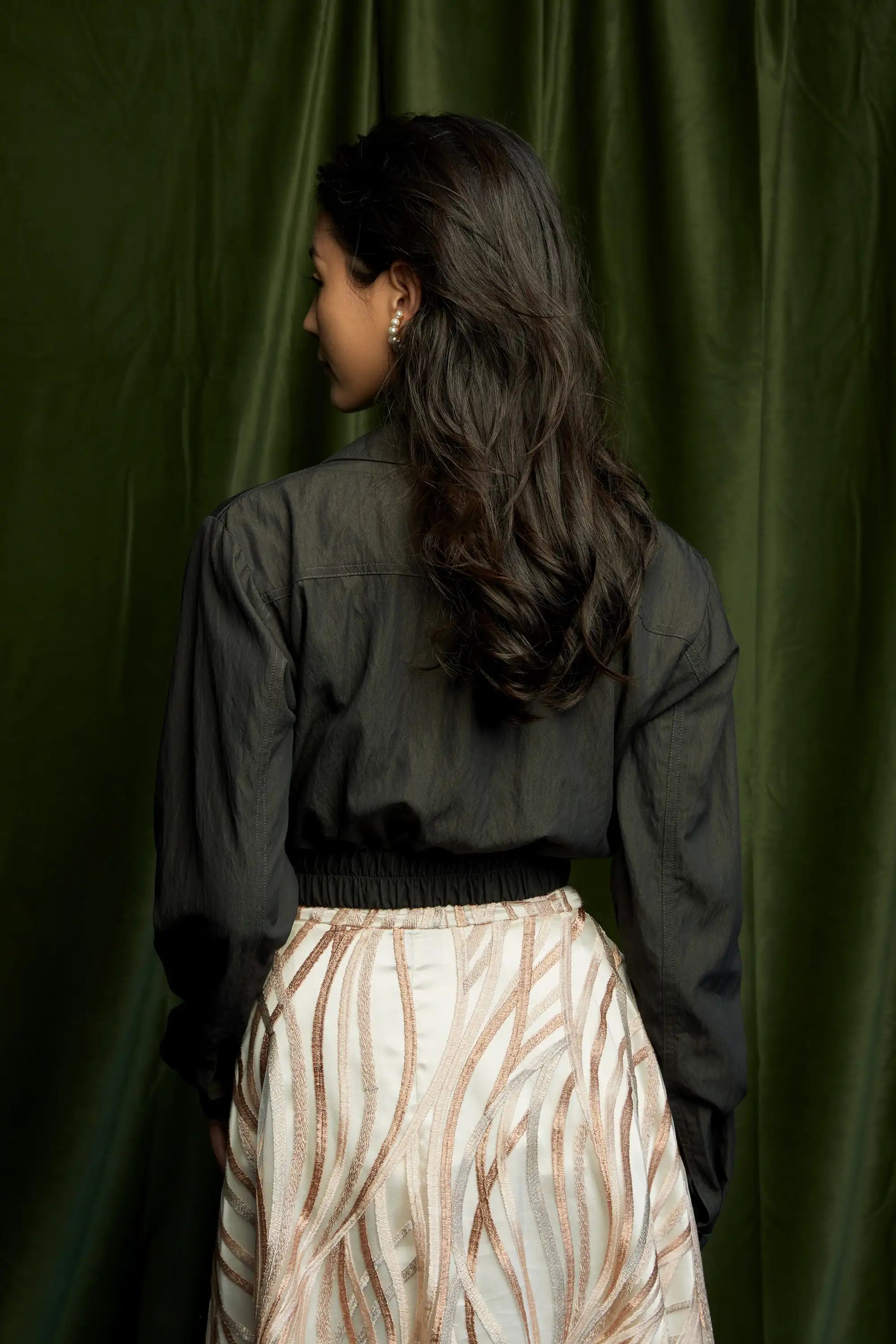 Cropped Utilitarian Jacket (Olive)