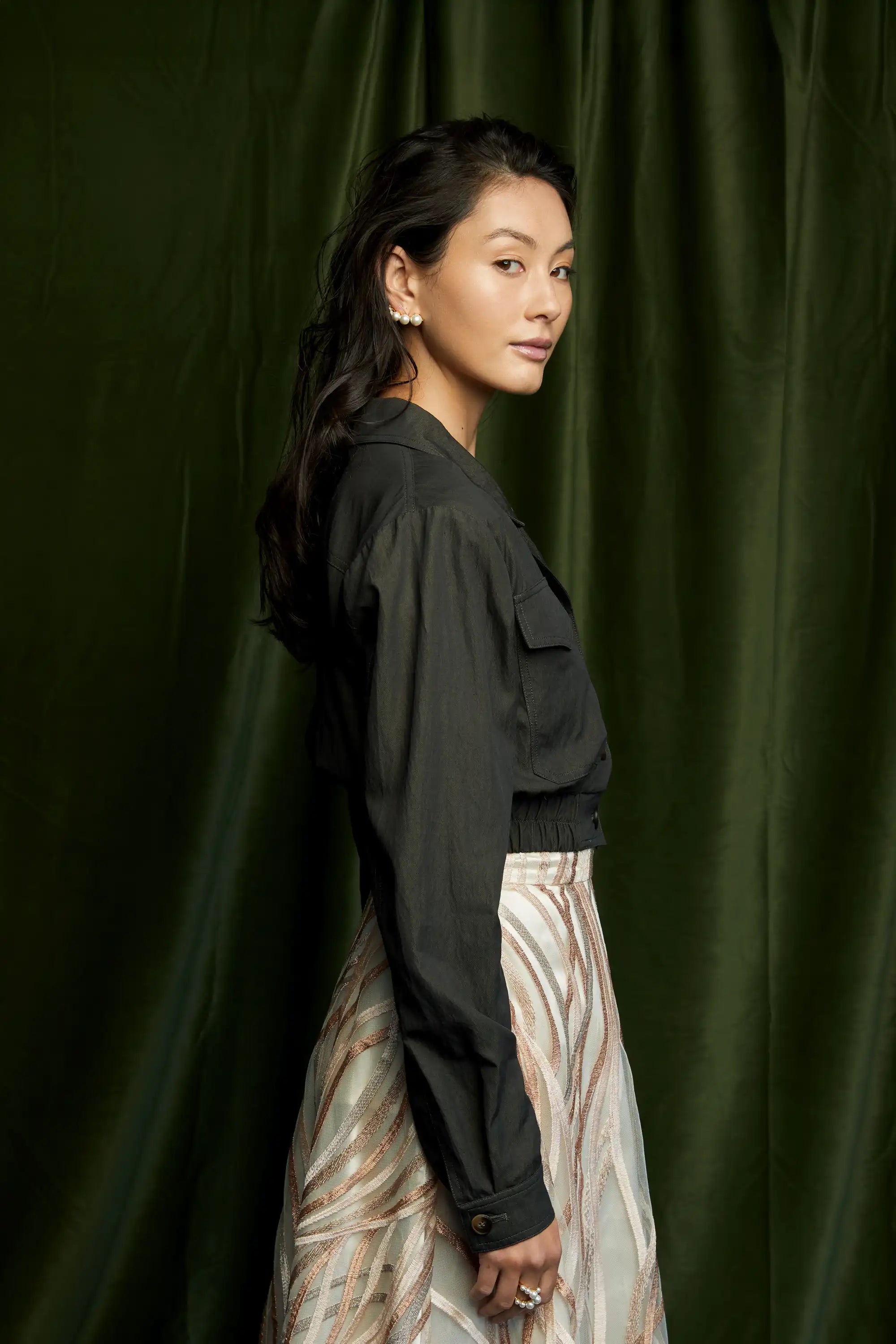 Cropped Utilitarian Jacket (Olive)