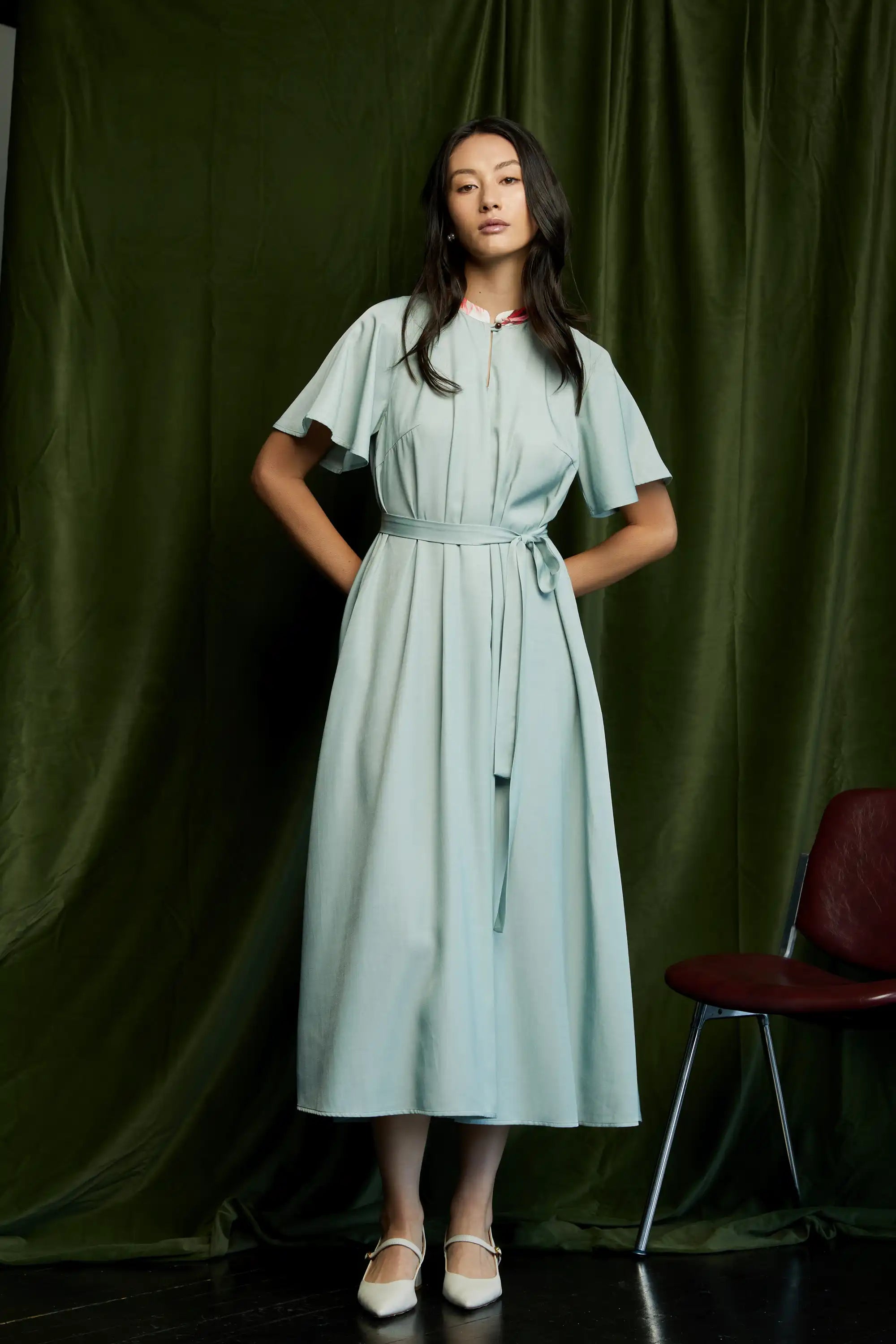 green tent dress Assembly Satin Tent Dress