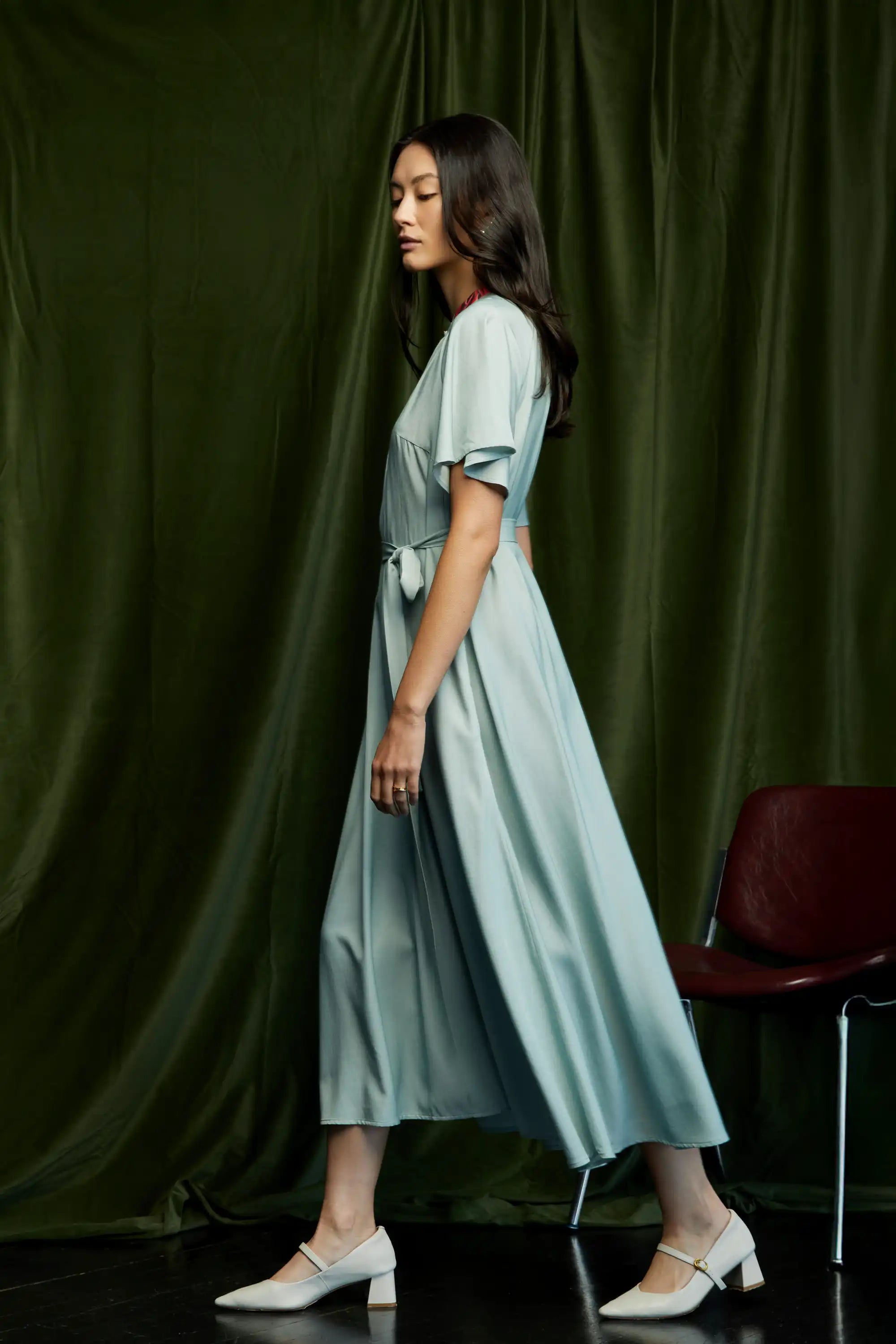 green tent dress Assembly Satin Tent Dress