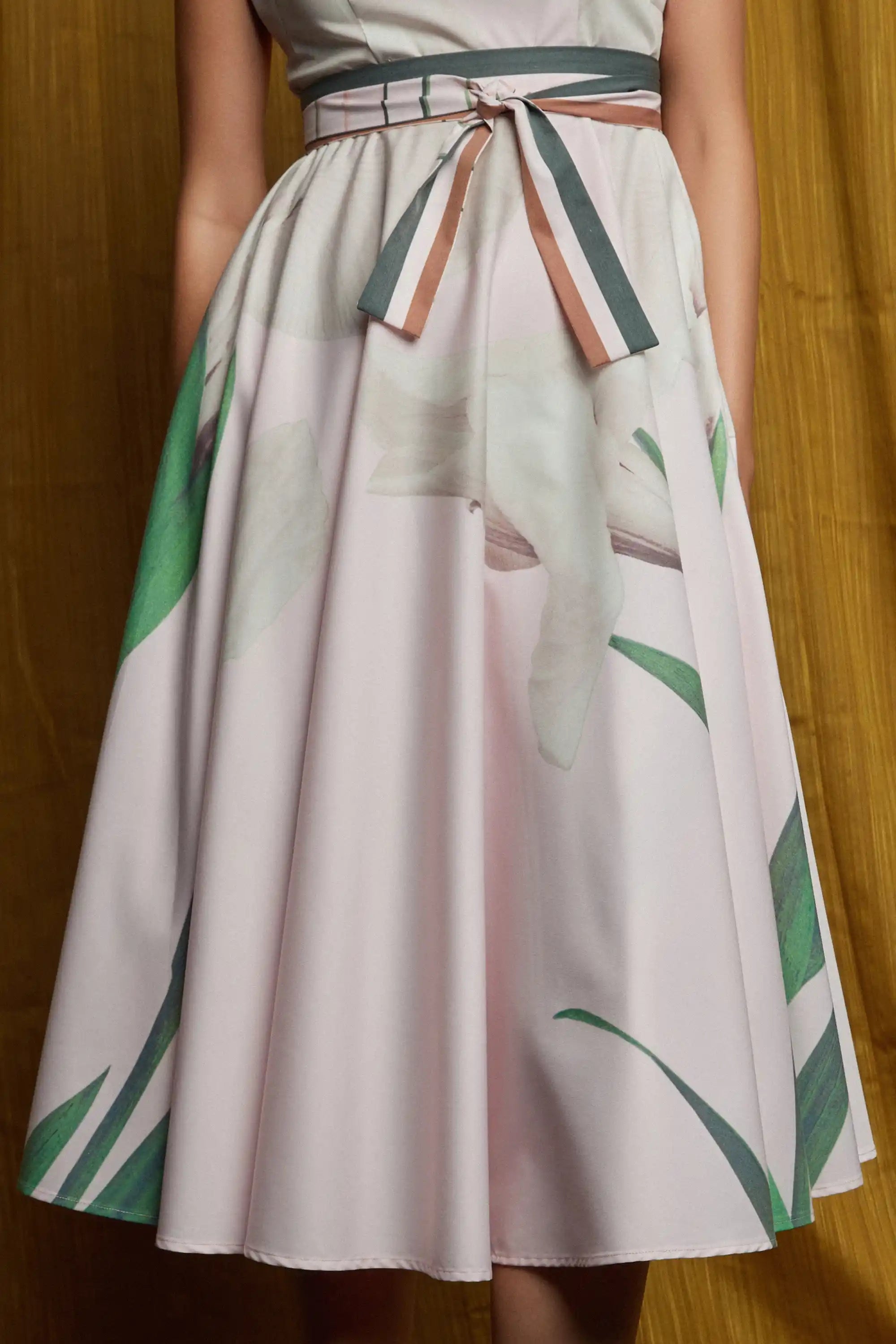 Square Sleeves Fit & Flare Midi Dress (Iris)