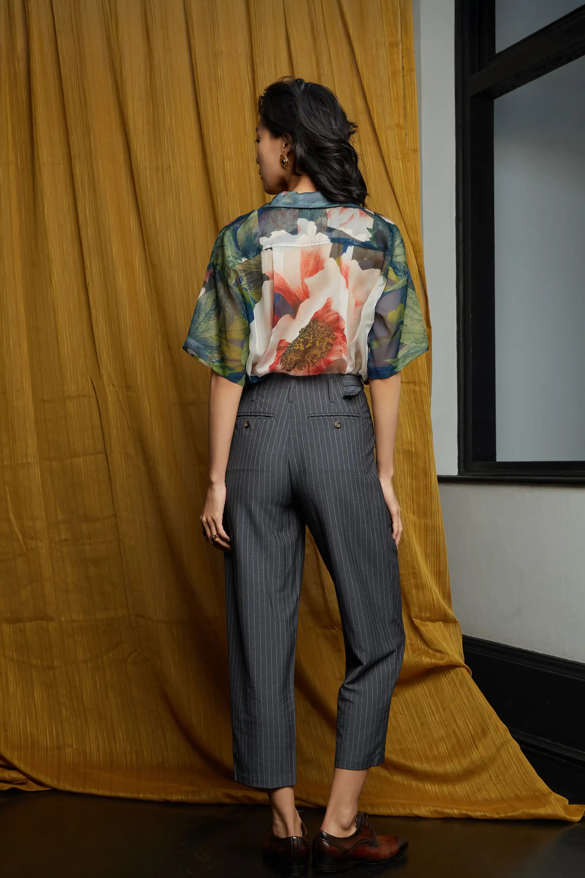 Unisex Cuban Shirt (Peony)