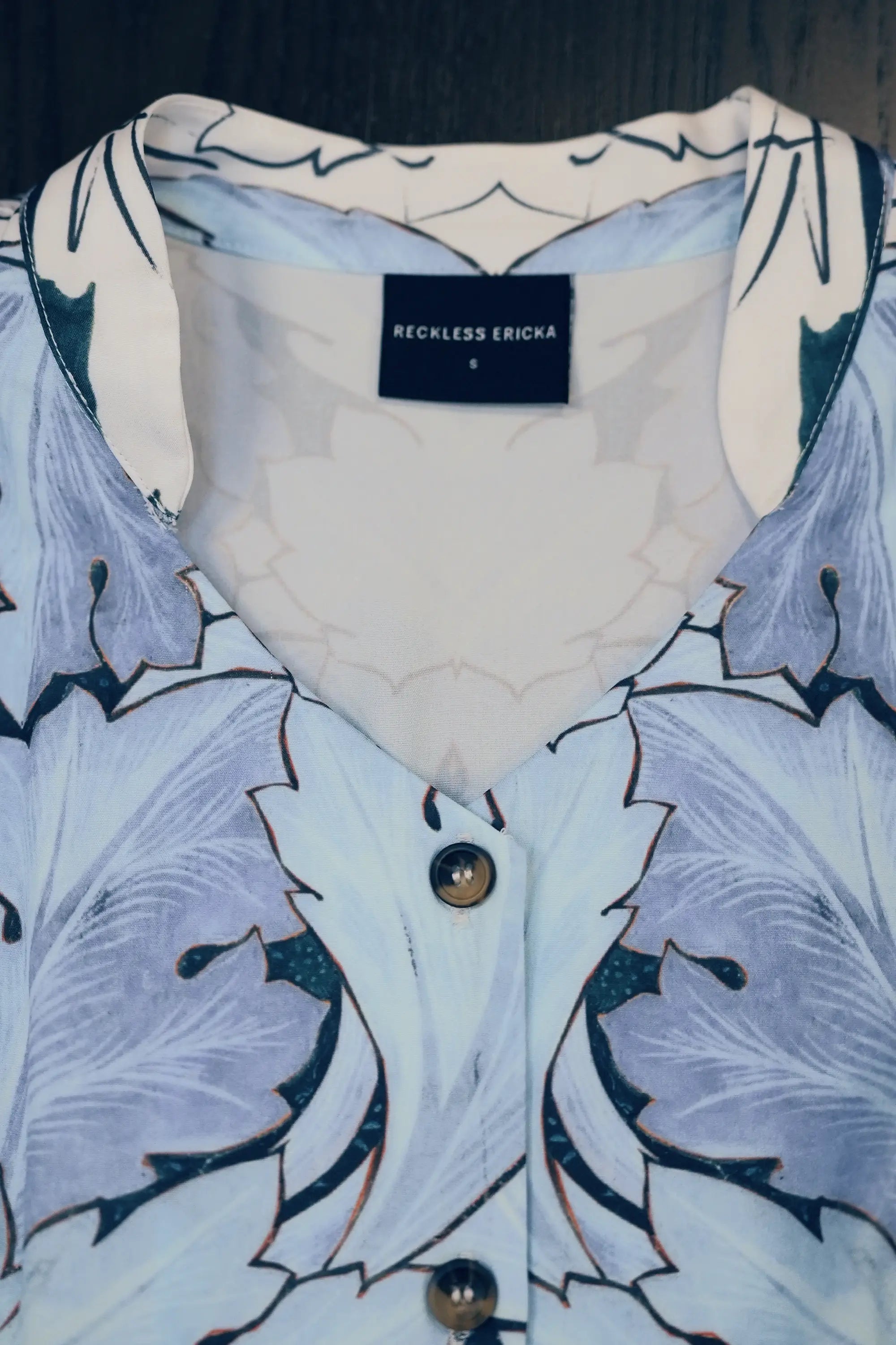 Stand Collar Dual Pleat Dress (Acanthus)