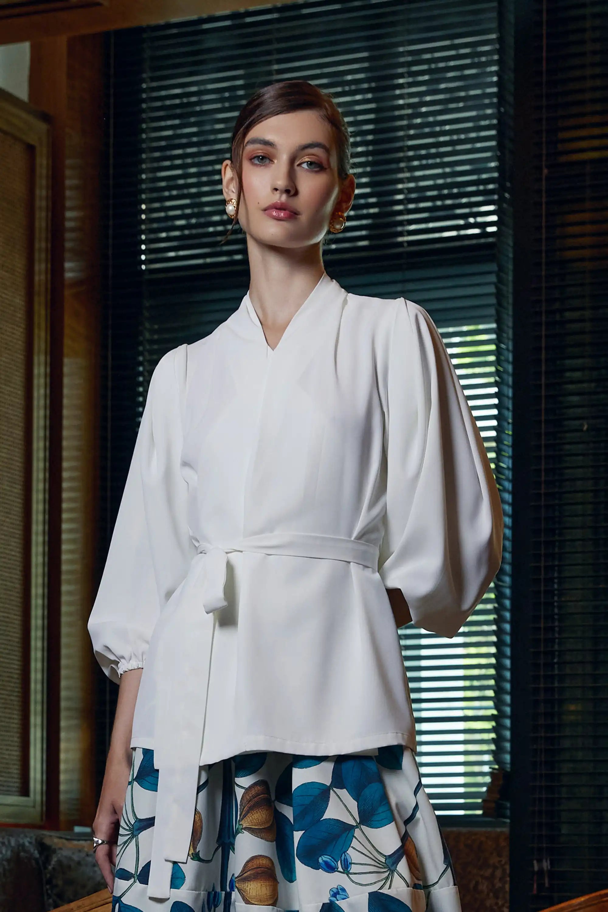 Calla Wrap Blouse (White)